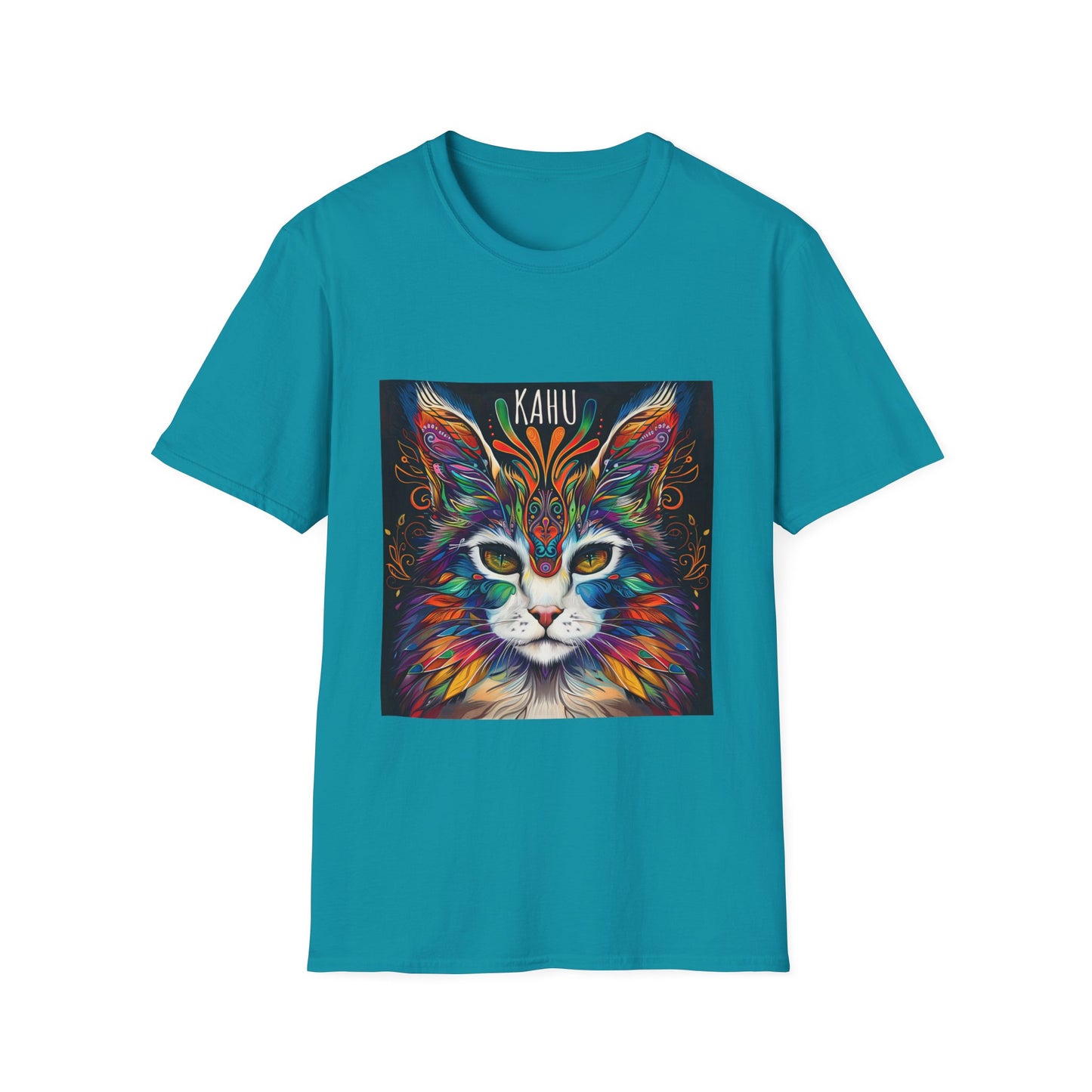 KAHU Cat Shirt, Cat Lover's Graphic Tee Graphic Unisex T- Shirt, T-Shirt Cat Lovers Gift Softstyle T-Shirt Tee Teeshirt Stylized Cat