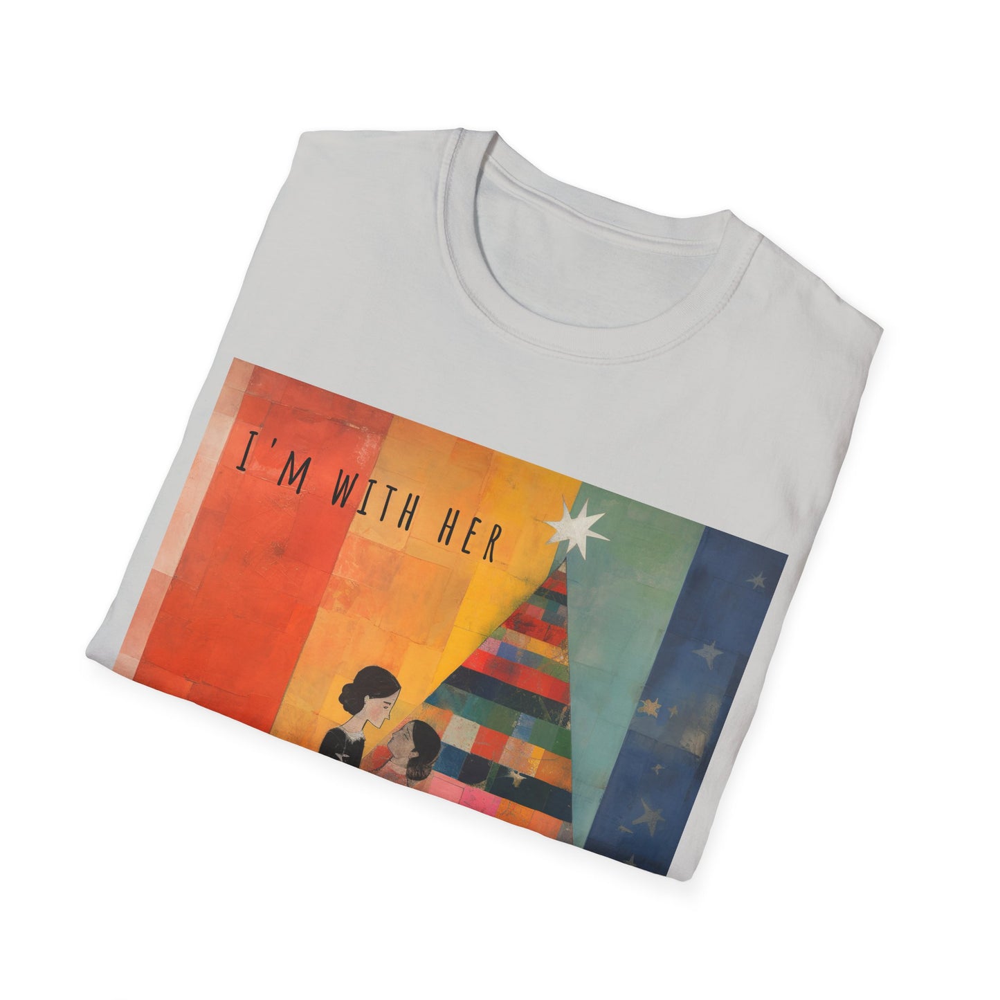 Pride Xmas - "I'm With Her" - Lesbian LGBTQ Christmas Pride Shirt Unisex Softstyle Teeshirt, T-Shirt, Gay Pride Gift, Many Colors