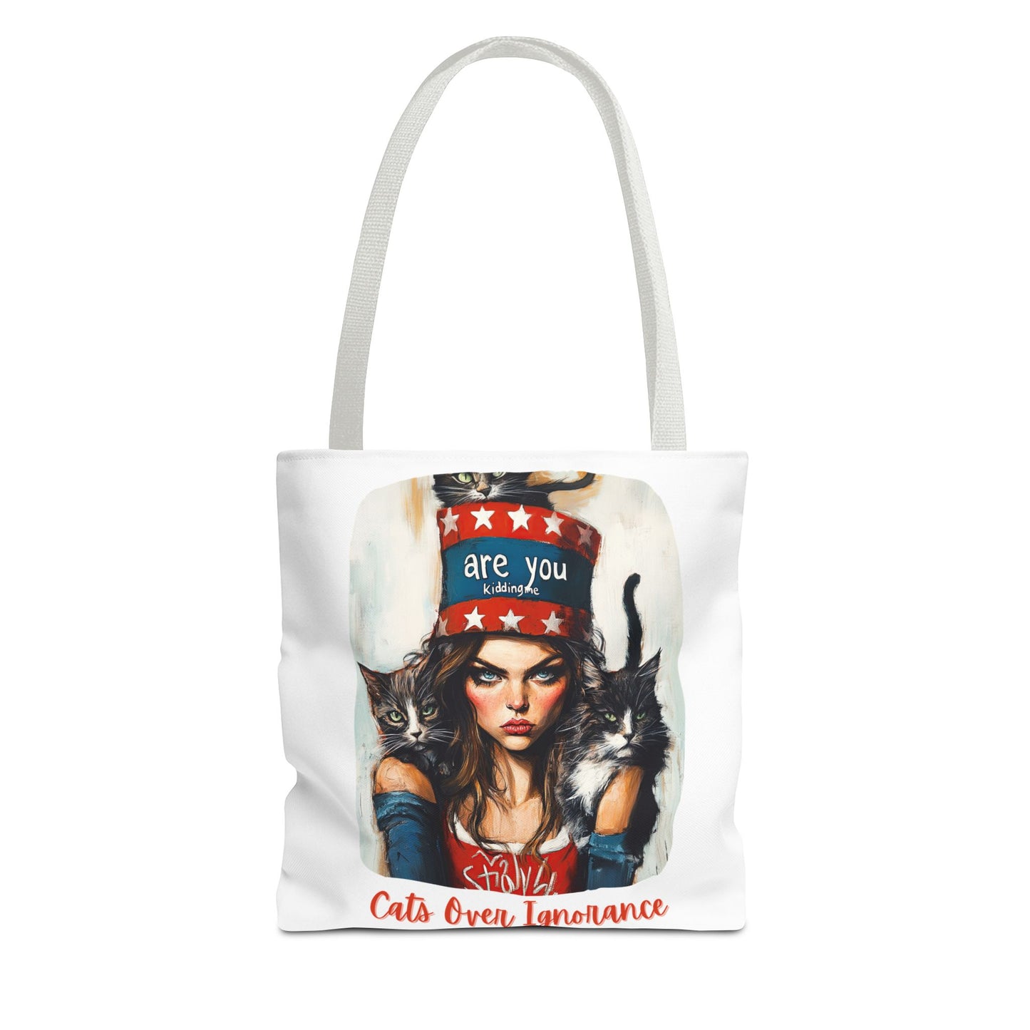 "Cats Over Ignorance" Childless Cat Lady Tote Bag (AOP)