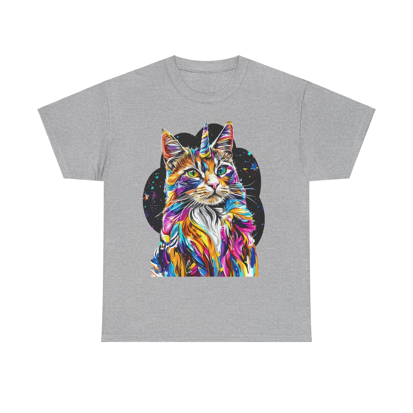 Very Serious Unicorn Cat Graphic Tee - Cat Unicorn Mythical Creature Gift Unisex Heavy Cotton Tee T-Shirt