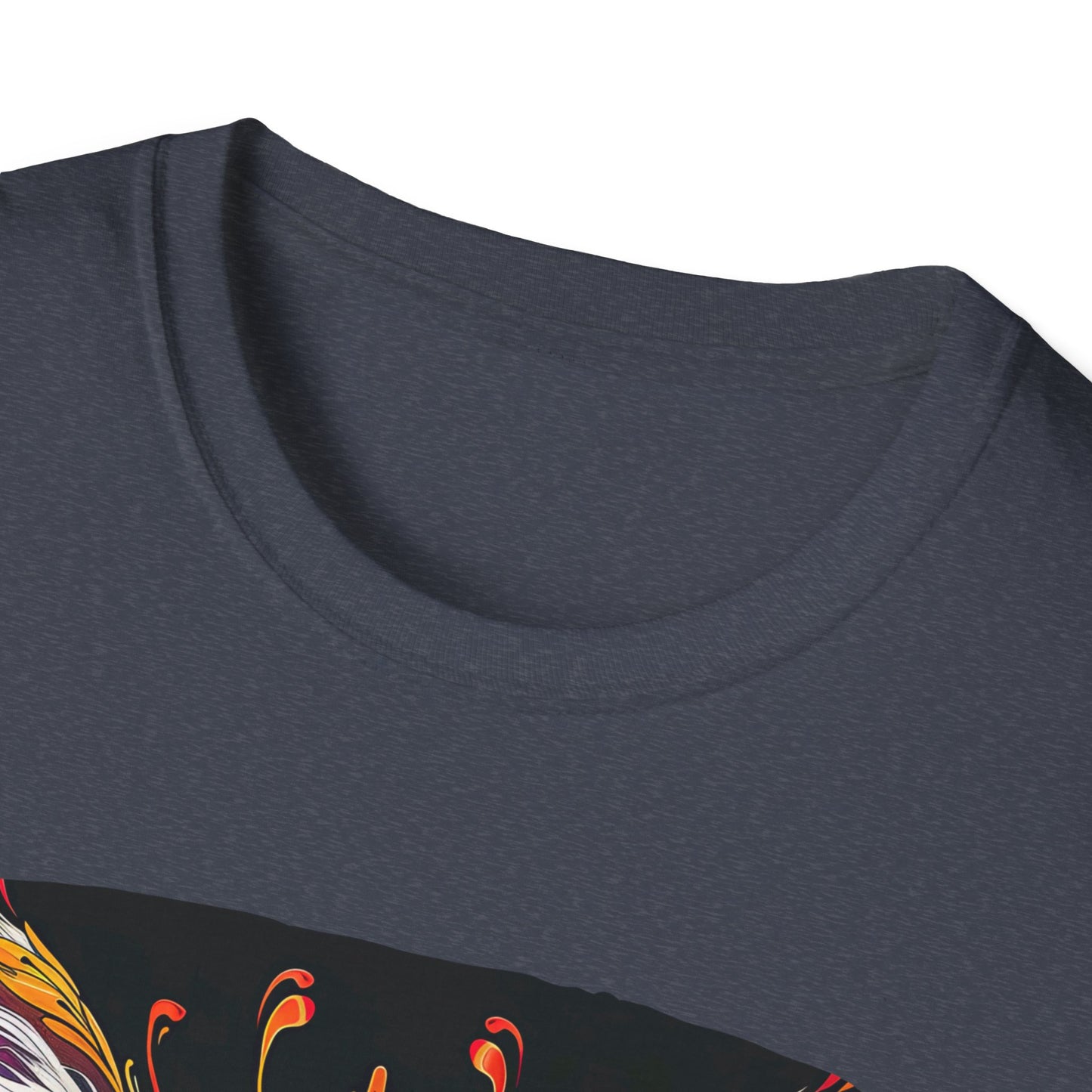 Shaman's Heart, Warrior's Spirit Graphic Cat Tee, Cat Lover's Graphic Tee Graphic Unisex T- Shirt, T-Shirt Cat Lovers Gift Softstyle T-Shirt Tee Teeshirt Stylized Cat