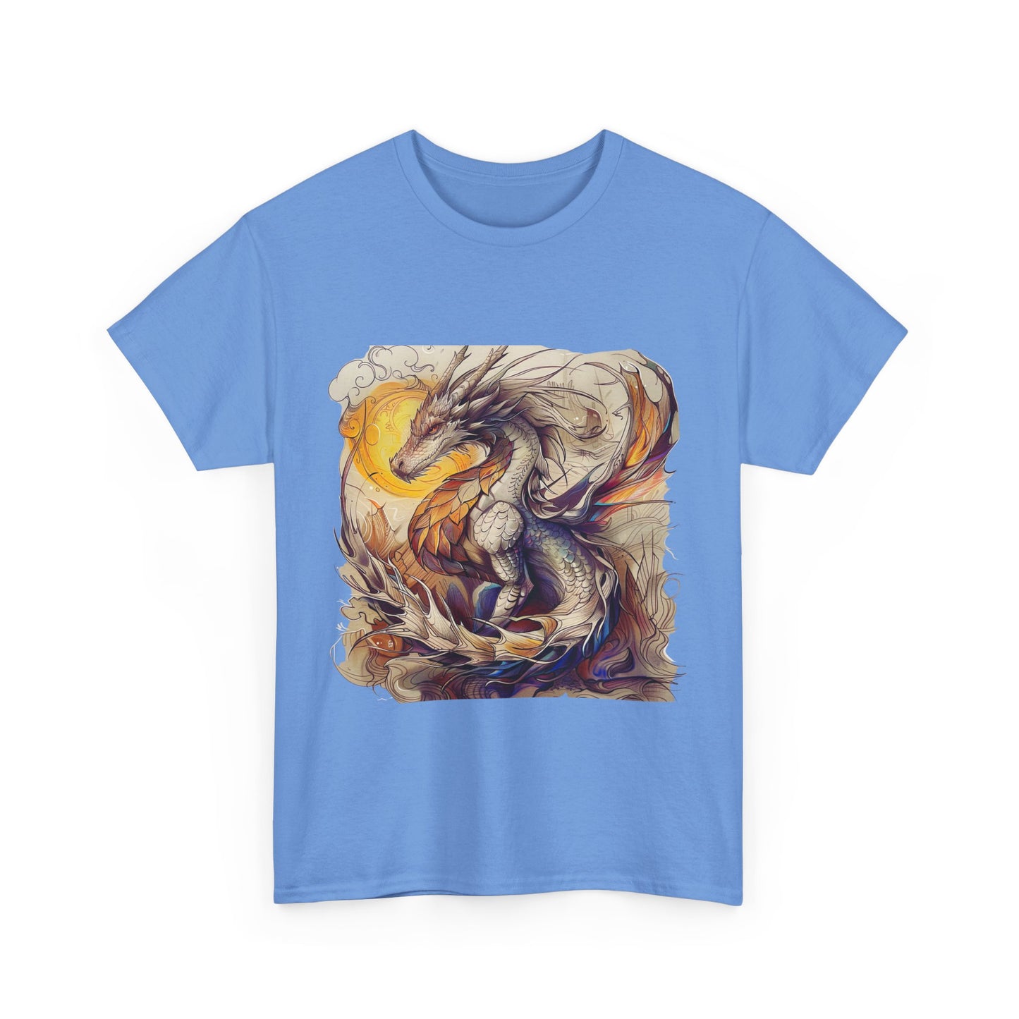 White Light Dragon Graphic Tee - Dragon T-shirt - Dragon Lovers Unisex Heavy Cotton Tee T-Shirt
