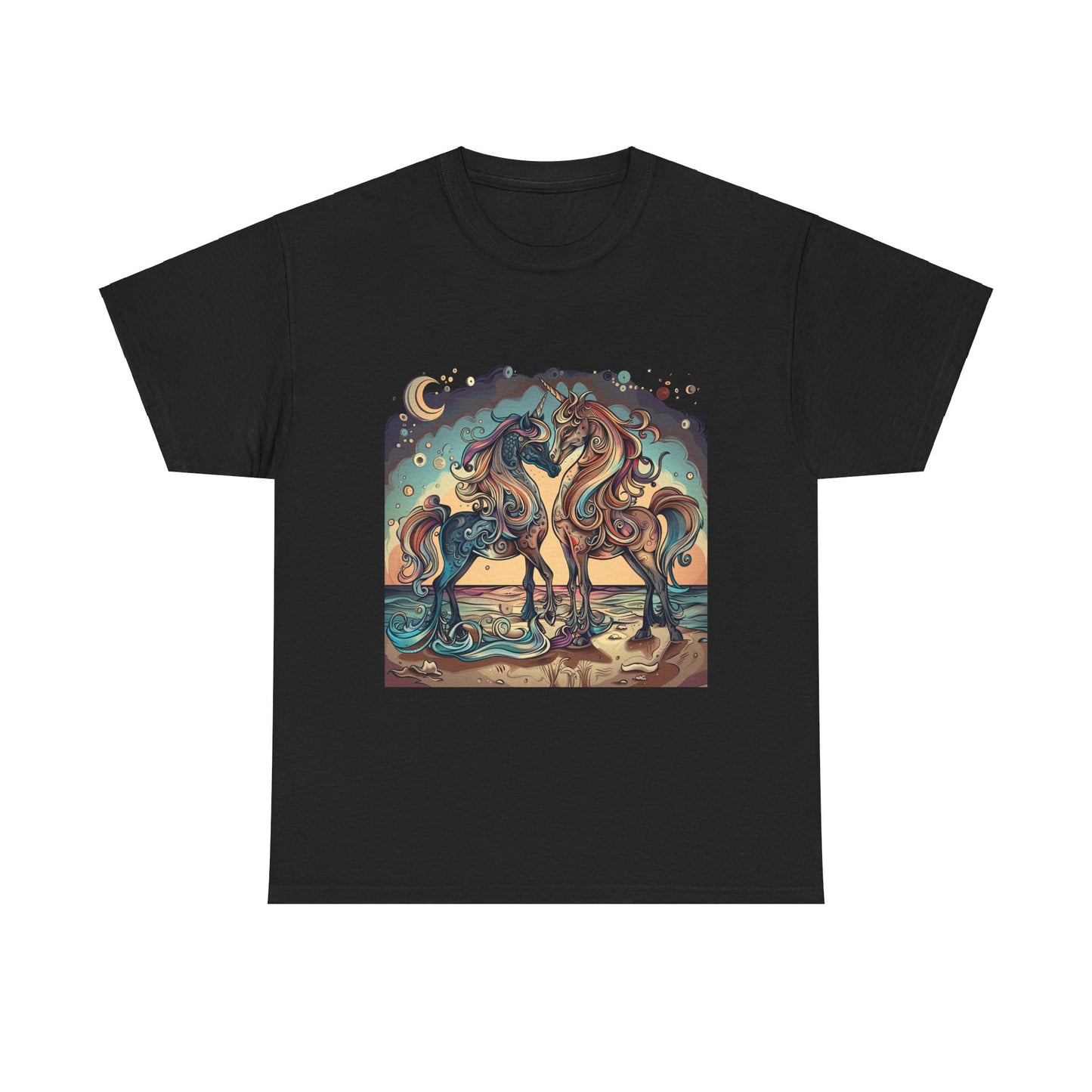 Unicorn Couple, Unicorn Lovers Graphic Tee Unisex Heavy Cotton Tee T-Shirt