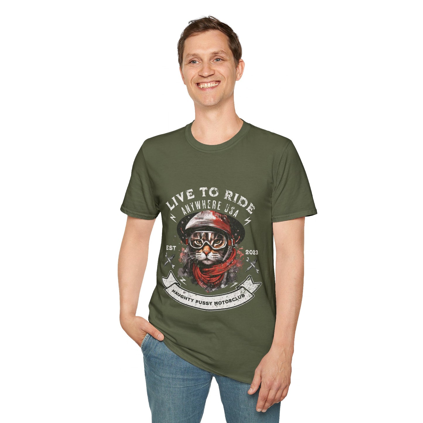 Motorcycle Biker, Cat Lovers, Cats on Motorcycles T-shirt, Teeshirt Tee shirt, Cats and Bikers- Multiple colors Ladies Women's