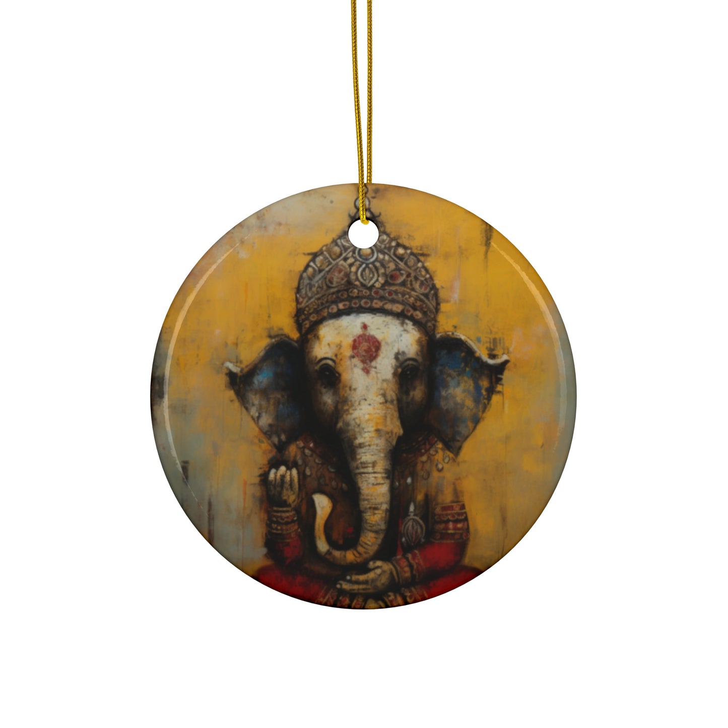 Ganesh Ganesha Yoga, Spiritual Ceramic Ornament Gift, Remover of Obstacles Consciousness Reiki Hindu, Meditation