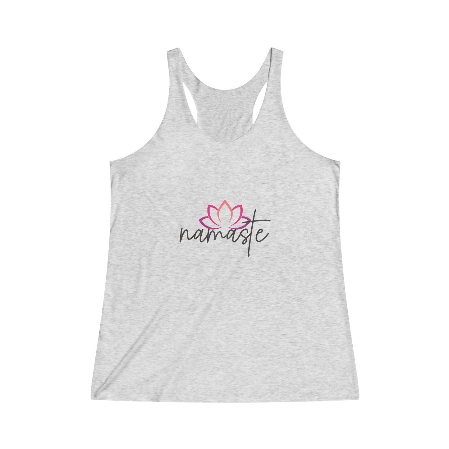 Namaste with Cutout Lotus Yoga Tank, Namaste Tee Shirt, Women's Yoga Shirt, Athletic Racerback Tank Top Shirt