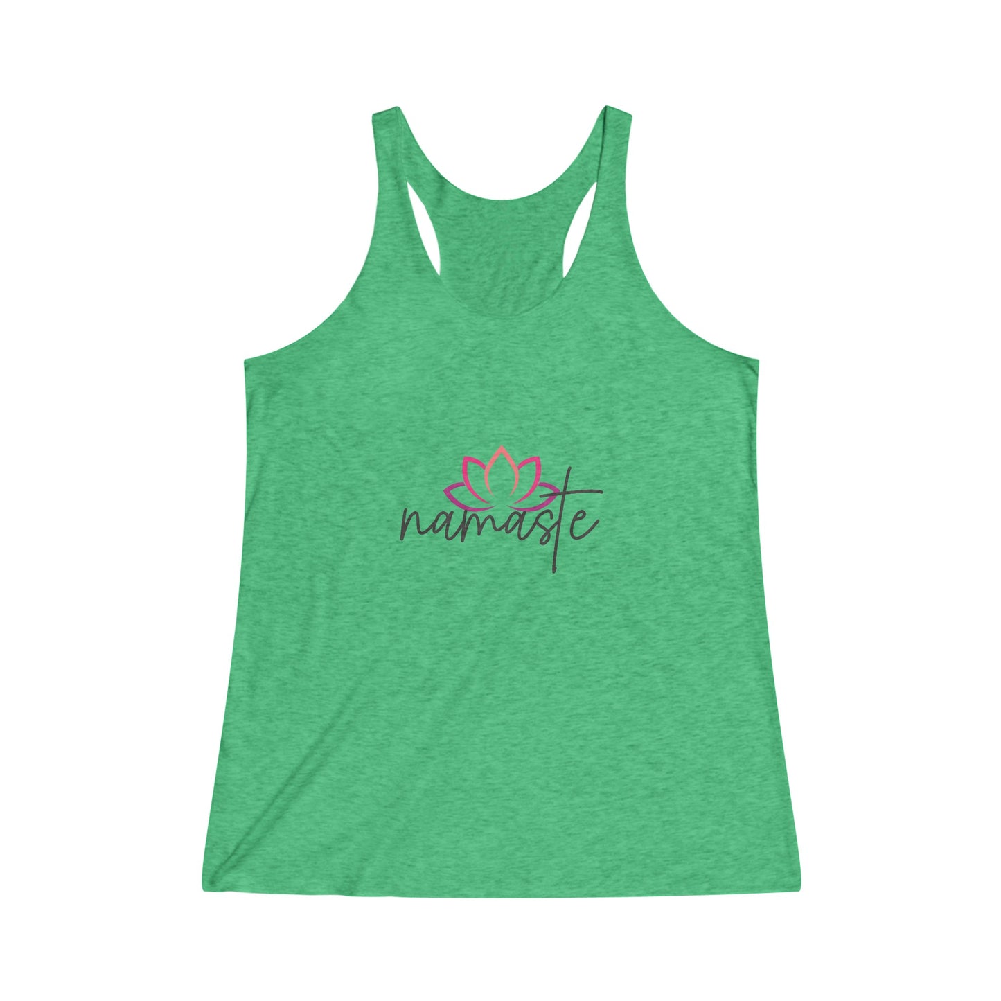 Namaste with Cutout Lotus Yoga Tank, Namaste Tee Shirt, Women's Yoga Shirt, Athletic Racerback Tank Top Shirt