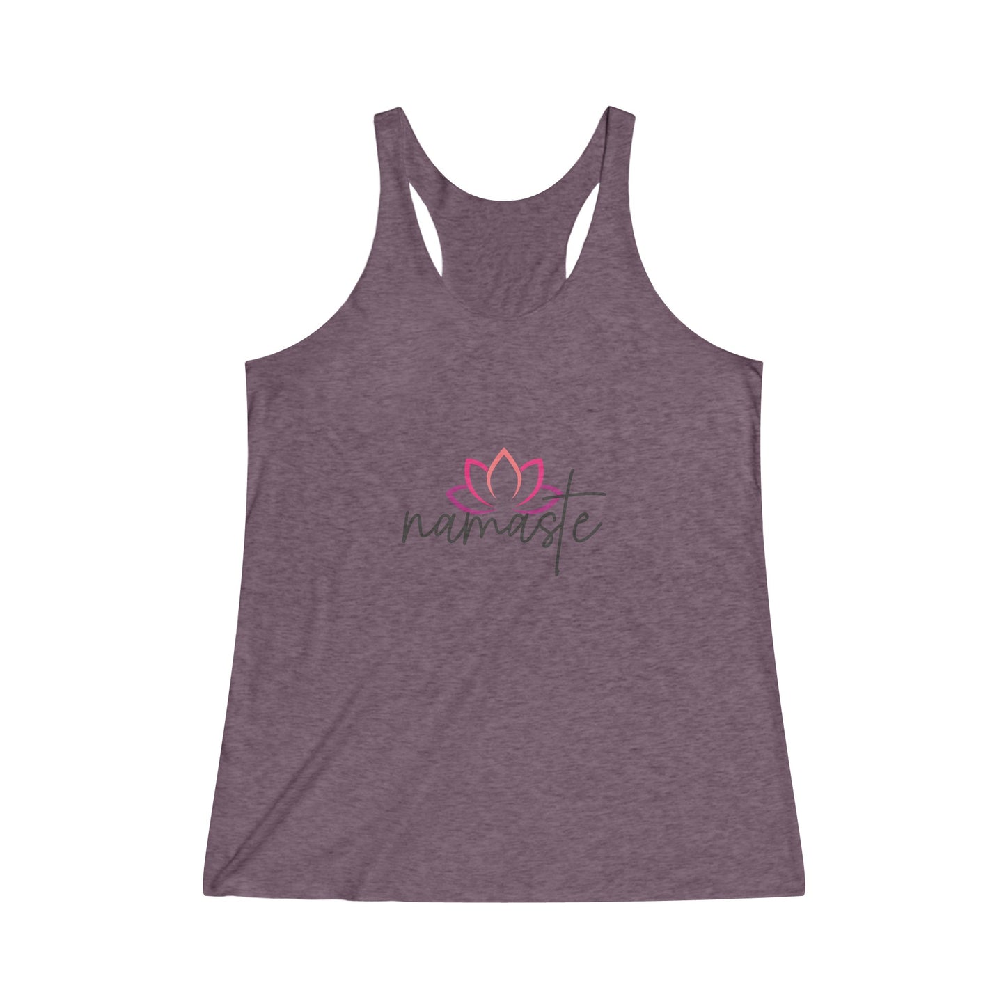 Namaste with Cutout Lotus Yoga Tank, Namaste Tee Shirt, Women's Yoga Shirt, Athletic Racerback Tank Top Shirt