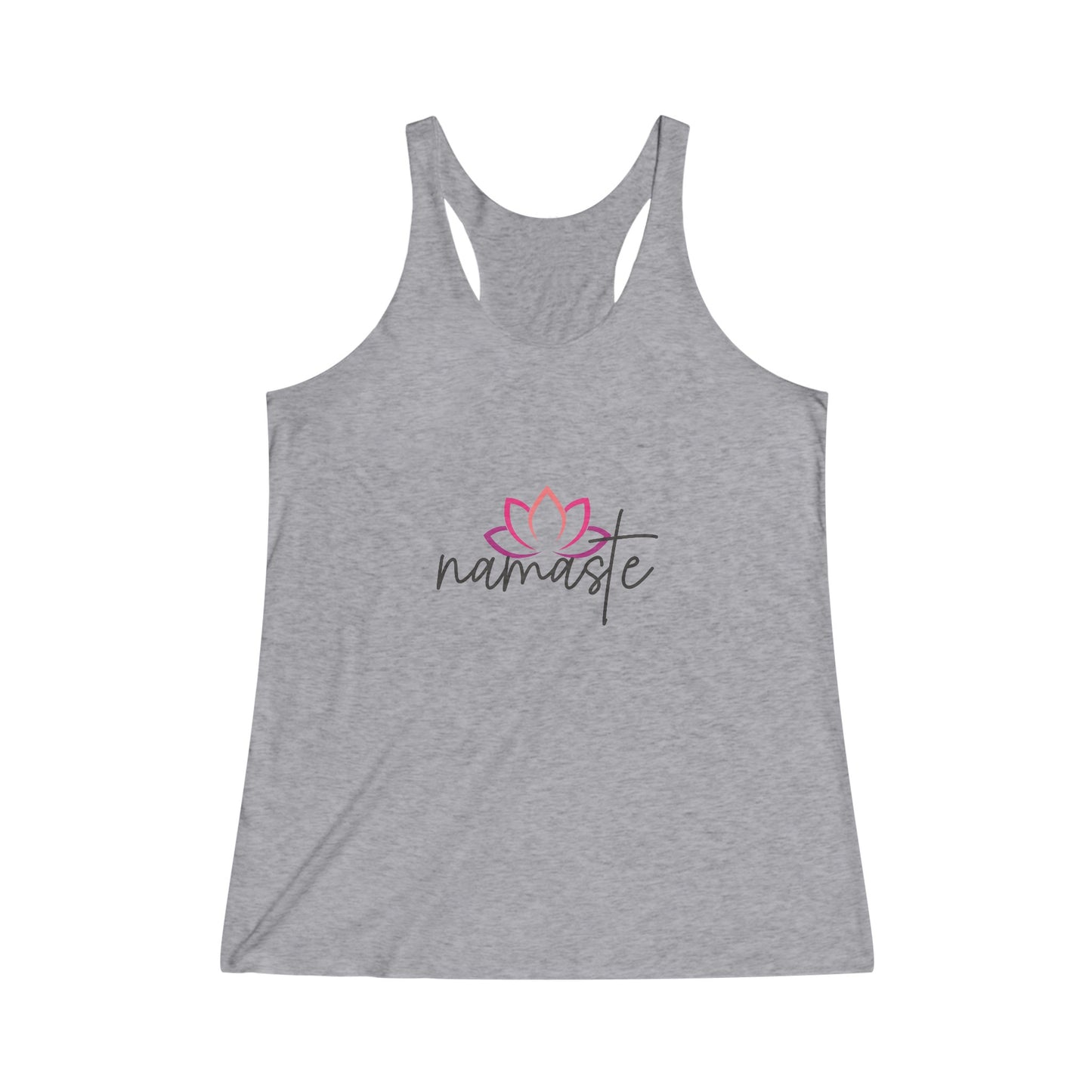 Namaste with Cutout Lotus Yoga Tank, Namaste Tee Shirt, Women's Yoga Shirt, Athletic Racerback Tank Top Shirt