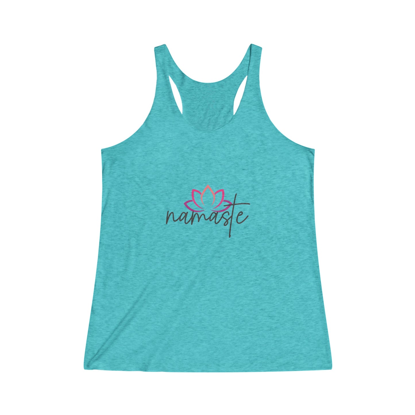 Namaste with Cutout Lotus Yoga Tank, Namaste Tee Shirt, Women's Yoga Shirt, Athletic Racerback Tank Top Shirt