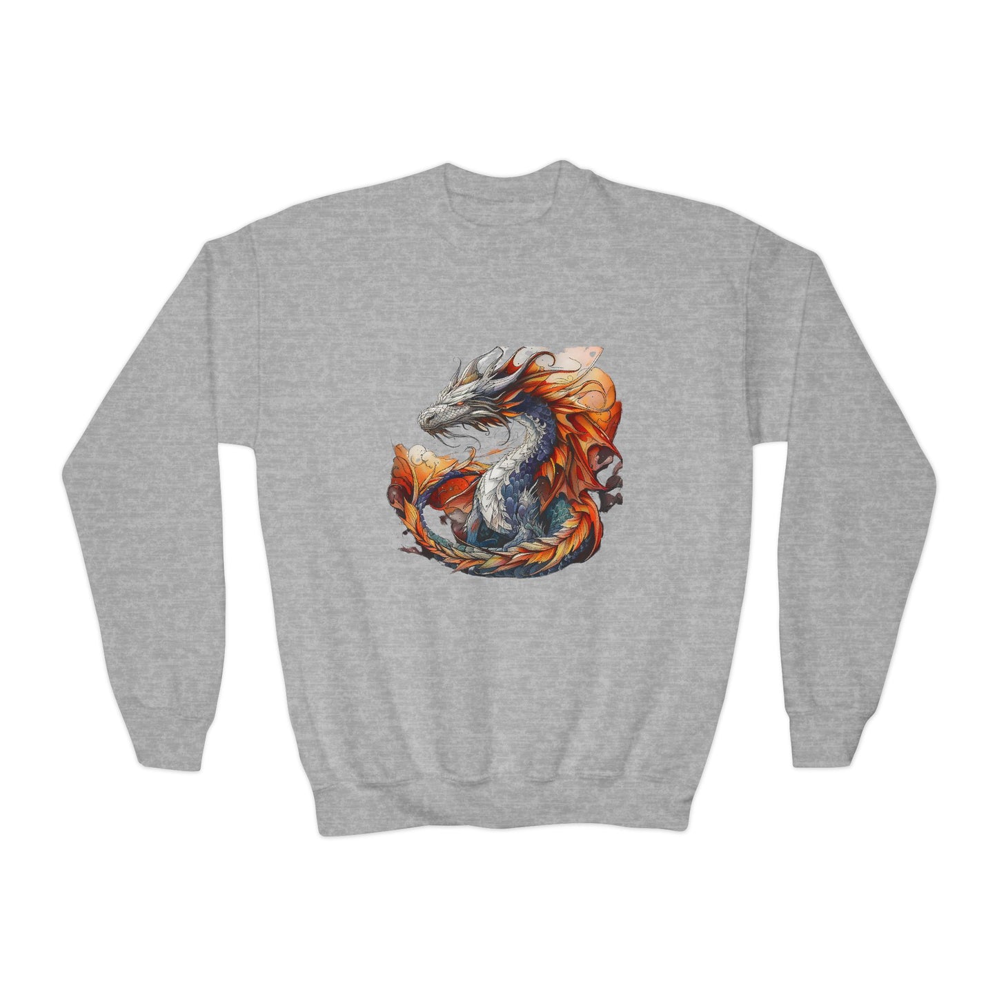Fire Dragon Kids Sweatshirt - Kids Boys Youth Crewneck Sweatshirt -Dragon Lover Gift