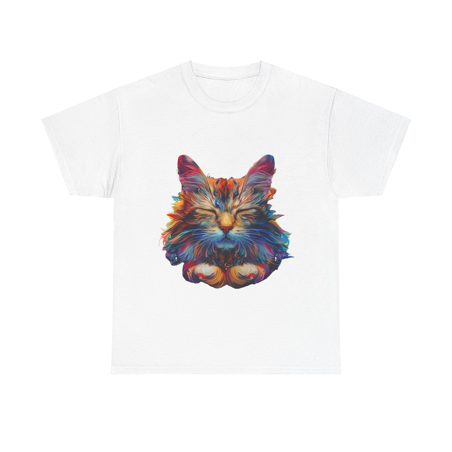 Meditating Cat, Zen Cat, Cat Gift Unisex Heavy Cotton Tee T-Shirt