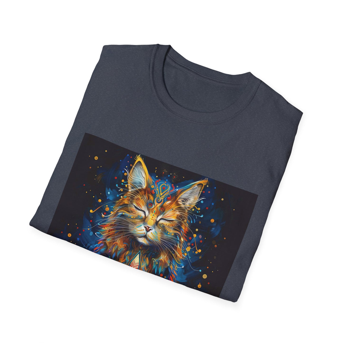 Zen Cat, Chill - Meditating Cat Shirt, Cat Lover's Graphic Tee Graphic Unisex T- Shirt, T-Shirt Cat Lovers Gift Softstyle T-Shirt Tee Teeshirt Stylized Cat
