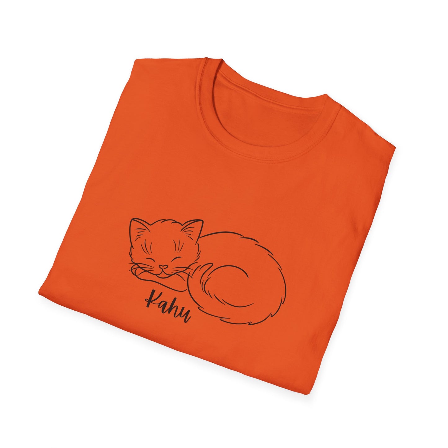 Minimalist KAHU Cat Shirt, Outline Cat Kahu Lover's Graphic Tee Graphic Unisex T- Shirt, T-Shirt Cat Lovers Gift Softstyle T-Shirt Tee Teeshirt
