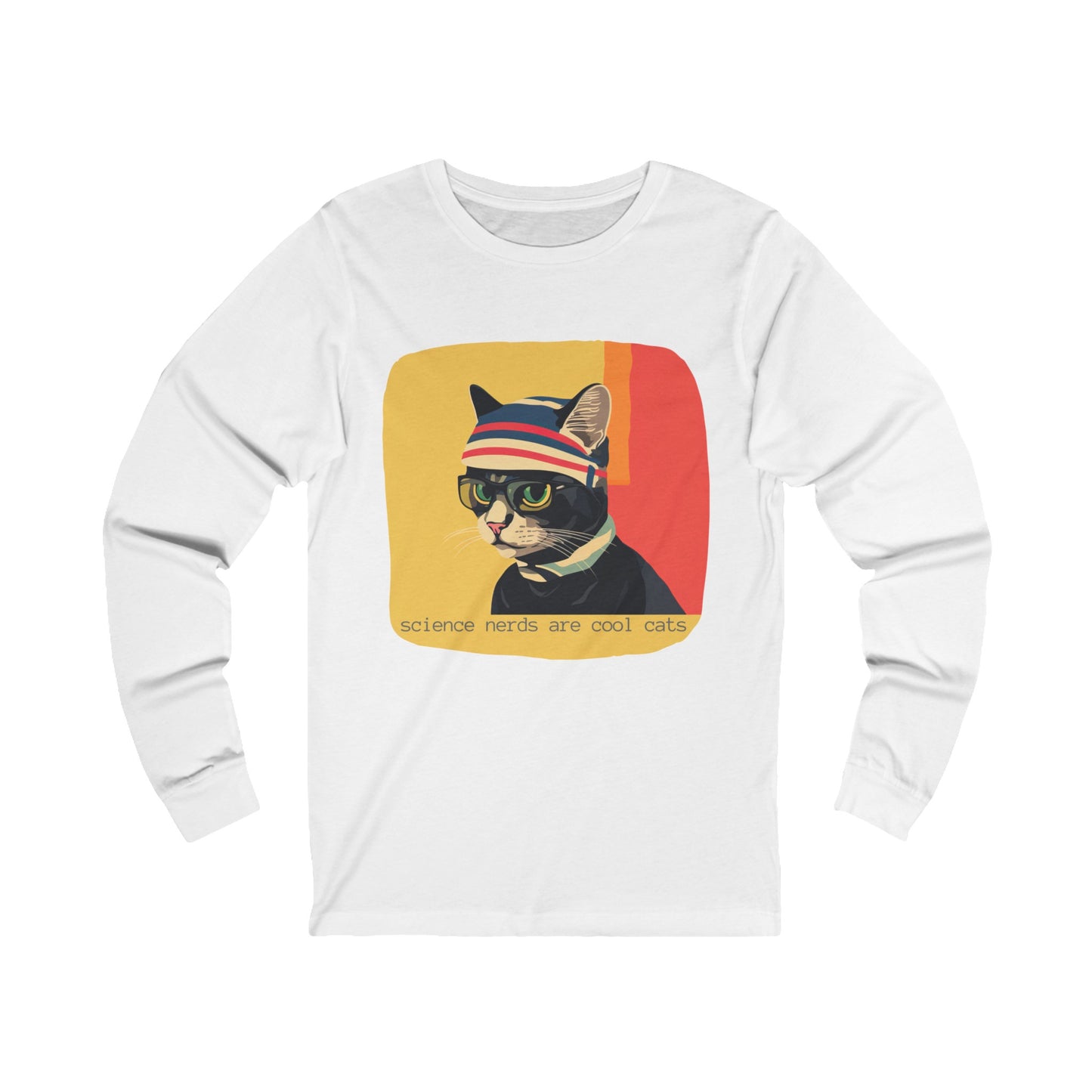 Science Nerds are Cool Cats, Science Geek Cat Science Lover Cat Gift Unisex Jersey Long Sleeve Tee Shirt, T-Shirt, Cat Lovers Gift