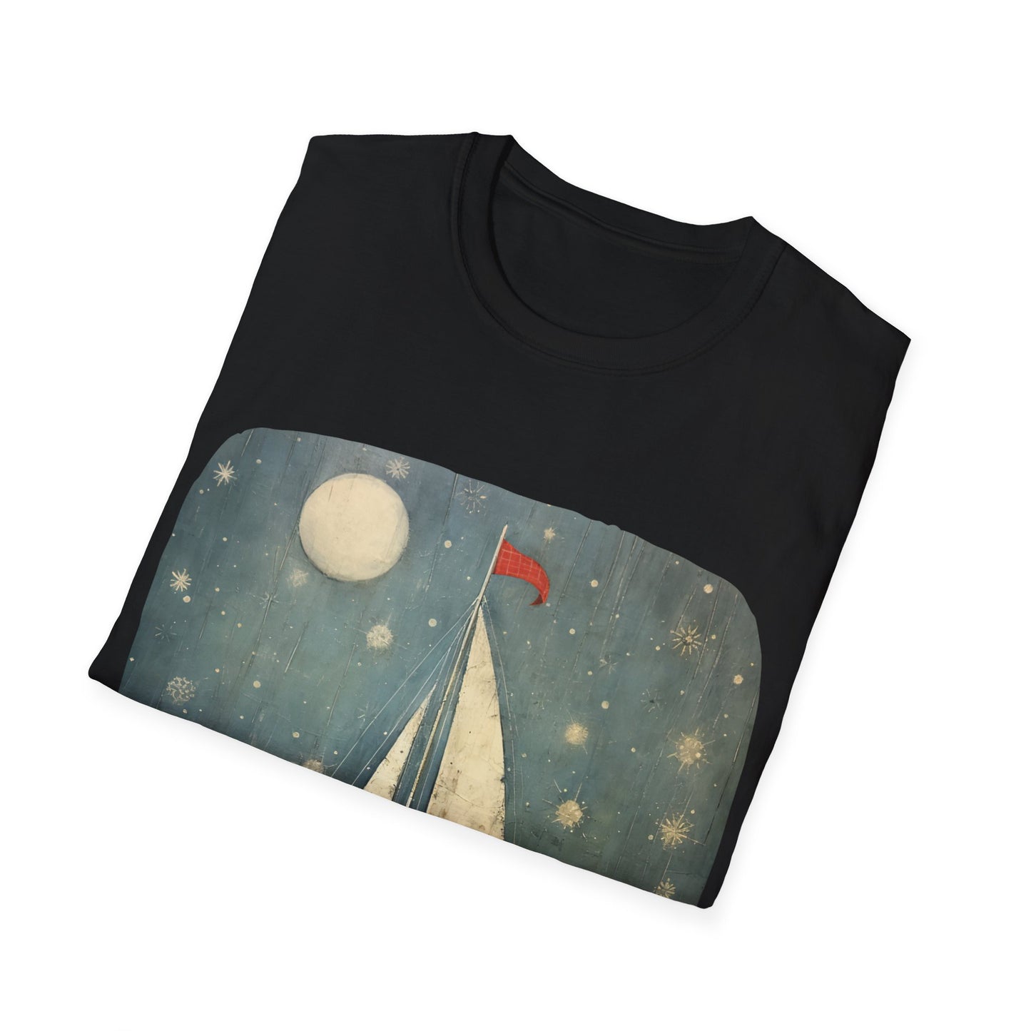 Christmas Nautical, Sailing Lover's Christmas Gift Unisex Tee Shirt, T-Shirt Sailing Gift Softstyle T-Shirt Tee Teeshirt Nautical Florida