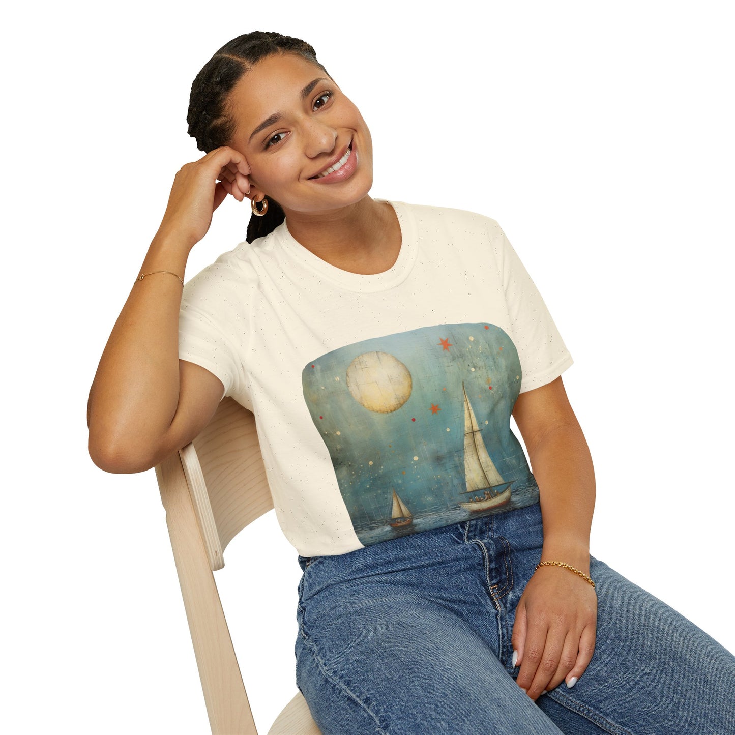 Nautical, Sailing Lover's Peaceful Seas Unisex Tee Shirt, T-Shirt Sailing Gift Softstyle T-Shirt Tee Teeshirt Nautical Florida Gift