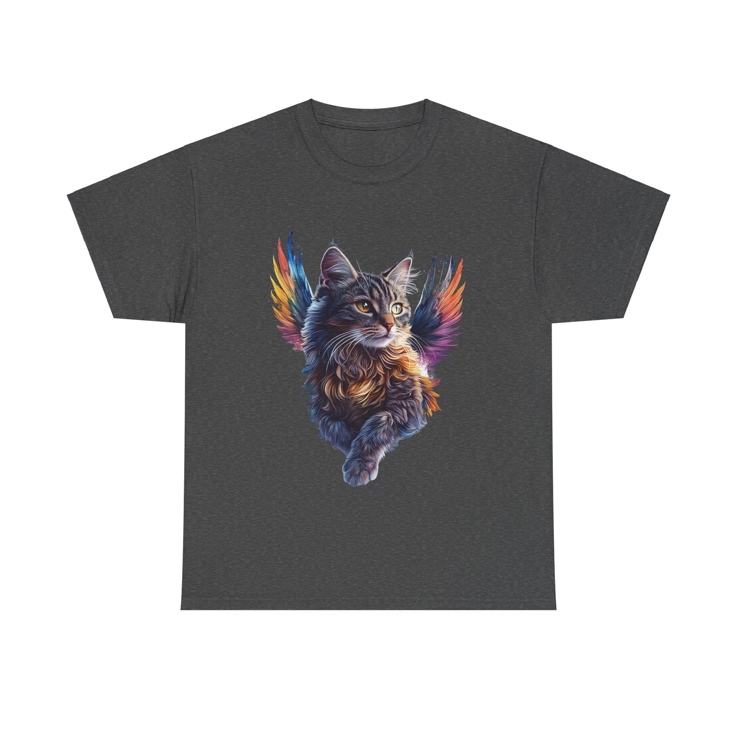 Angel Cat, Cat Memorial Cat with Angel Wings Graphic Tee- Cat Gift Unisex Heavy Cotton Tee T-Shirt