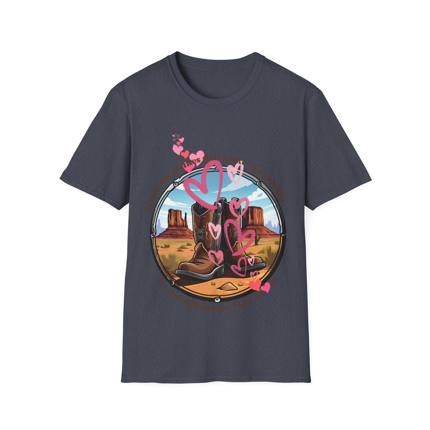 Cowgirl Heart Shirt, T-Shirt, Softstyle Unisex GraphicTee Shirt - Cowgirls Gear Southern Style, Southern Gift Shirt Cow Girl Attitude