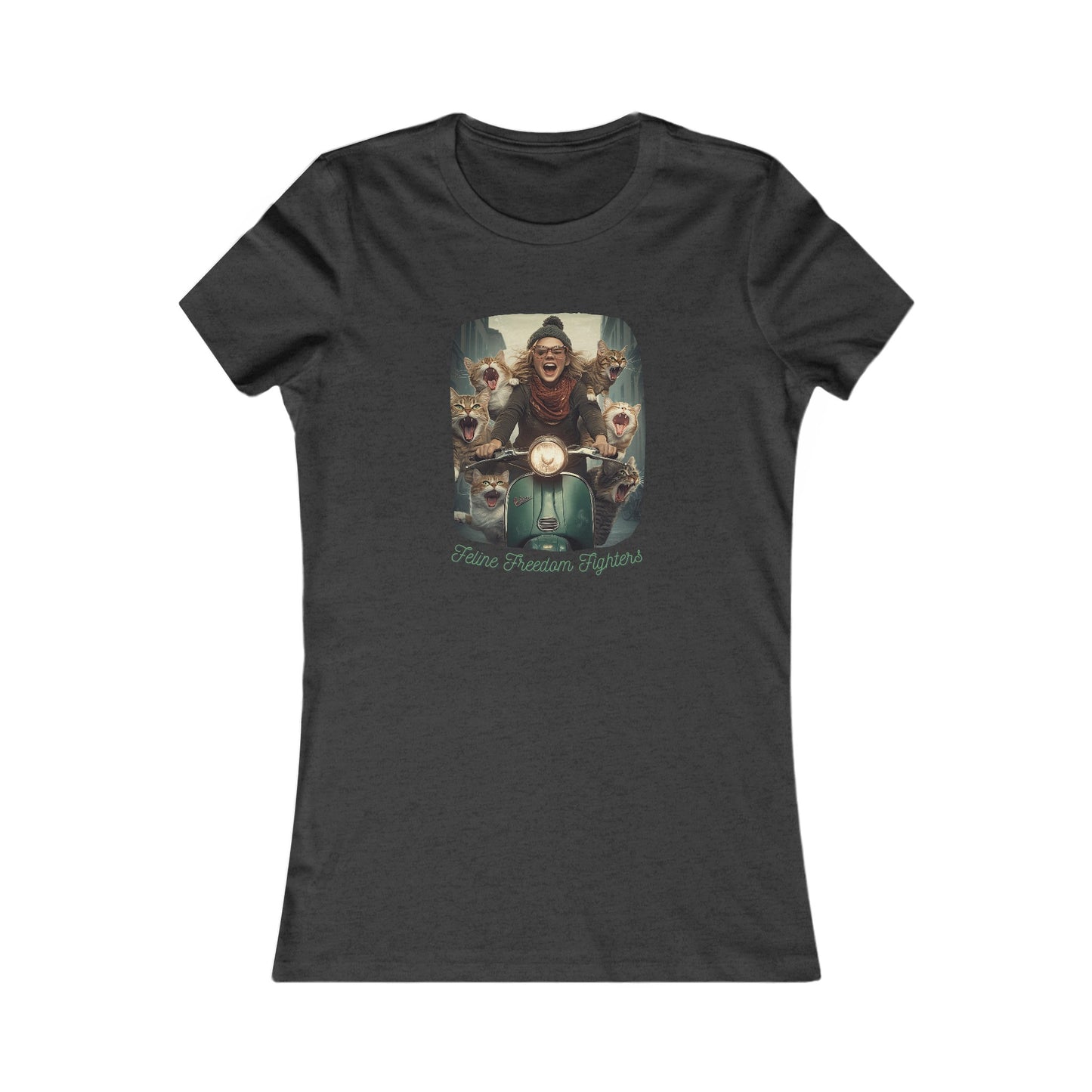 Childless Cat Lady Shirt - "Feline Freedom Fighters" - T-shirt, Ladies Cut Graphic Tees