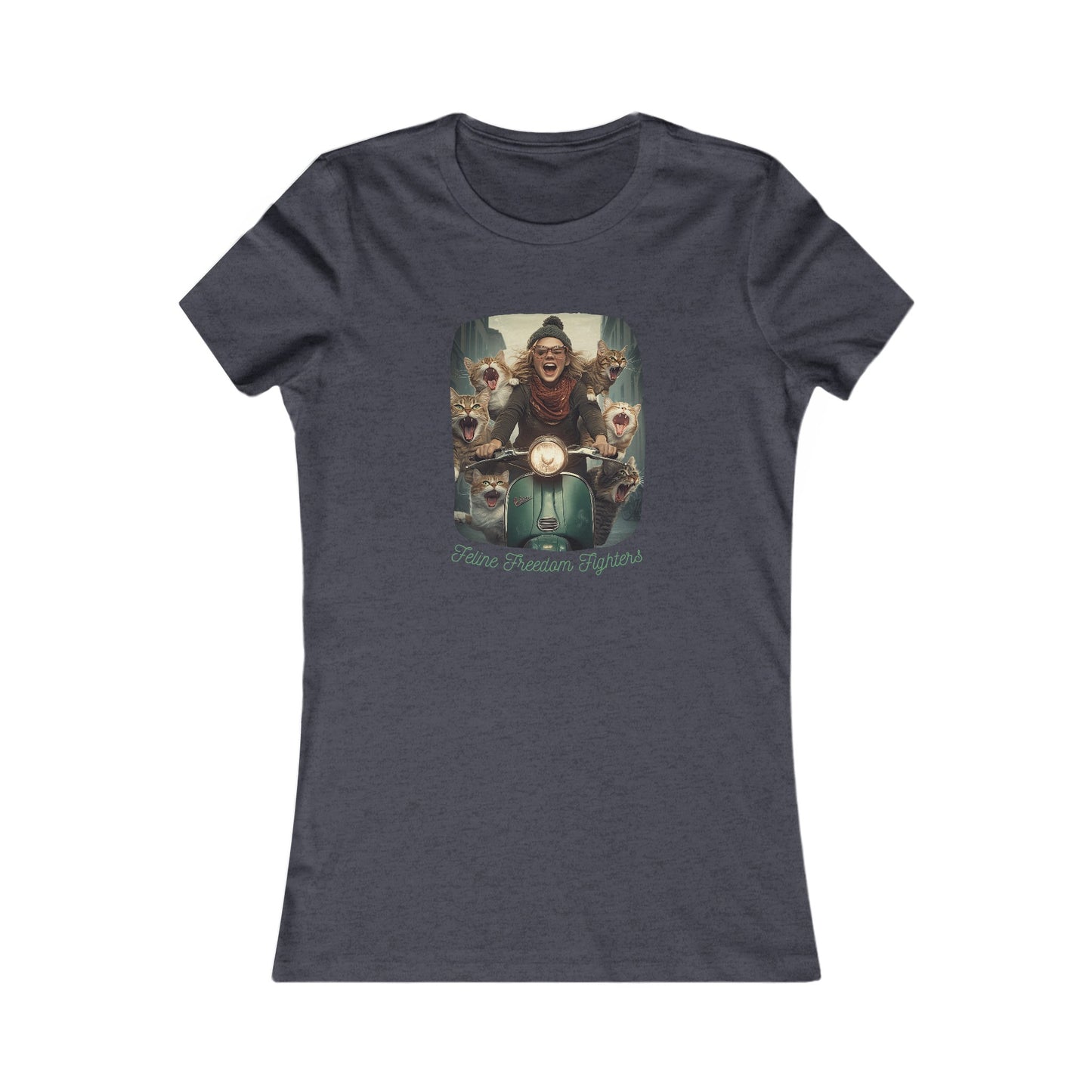 Childless Cat Lady Shirt - "Feline Freedom Fighters" - T-shirt, Ladies Cut Graphic Tees