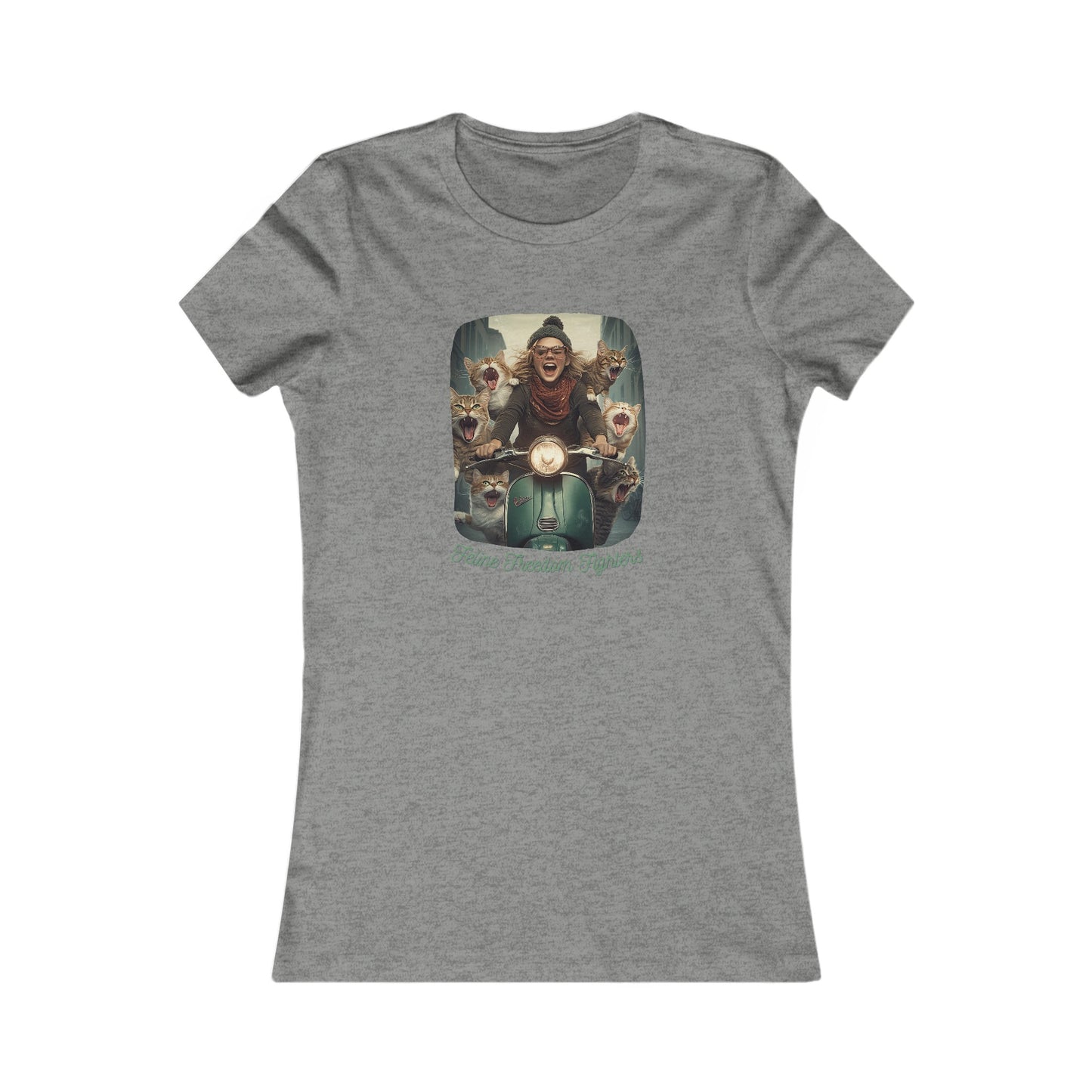 Childless Cat Lady Shirt - "Feline Freedom Fighters" - T-shirt, Ladies Cut Graphic Tees