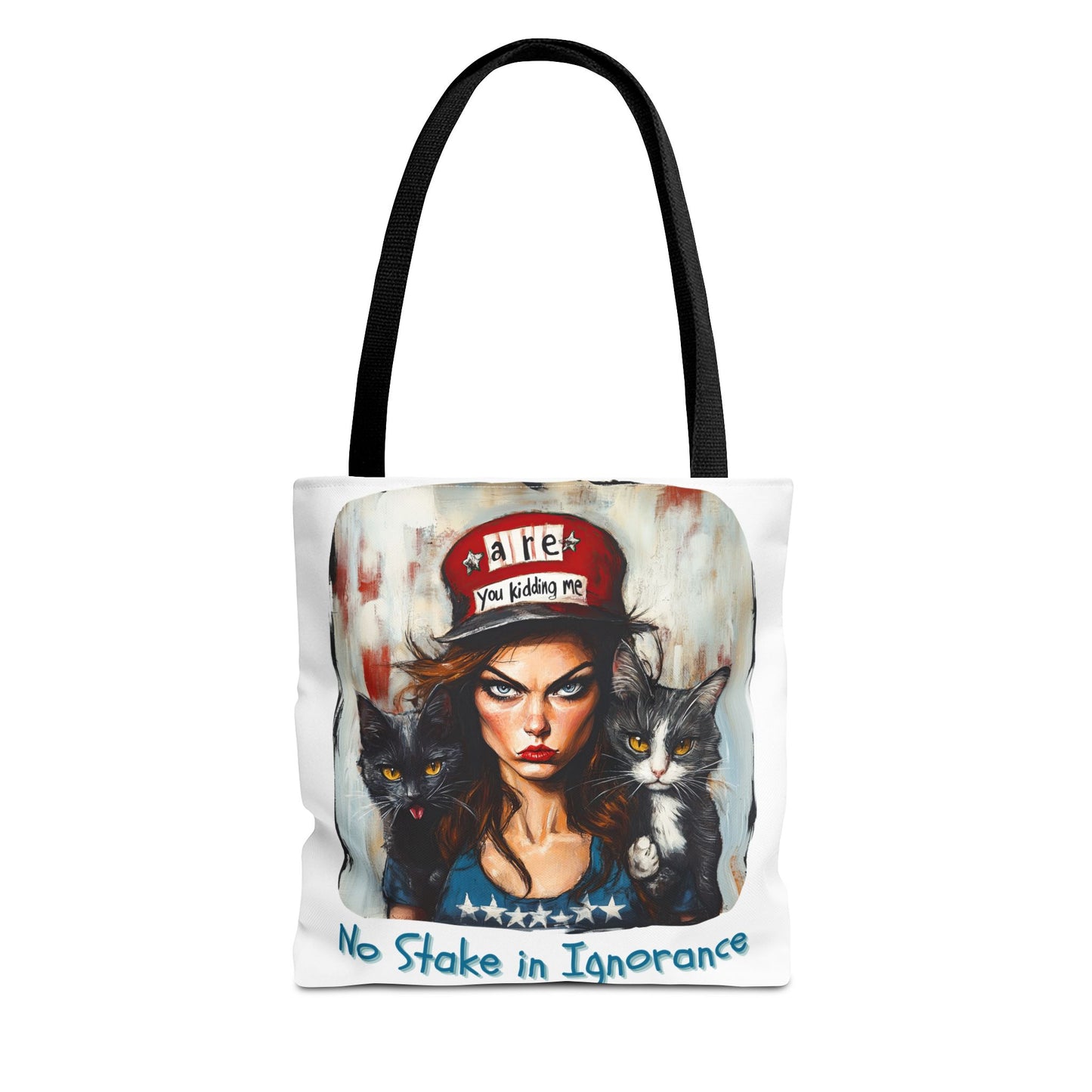 "No Stake In Ignorance" Childless Cat Lady - Childless Cat Lady Tote Bag (AOP)