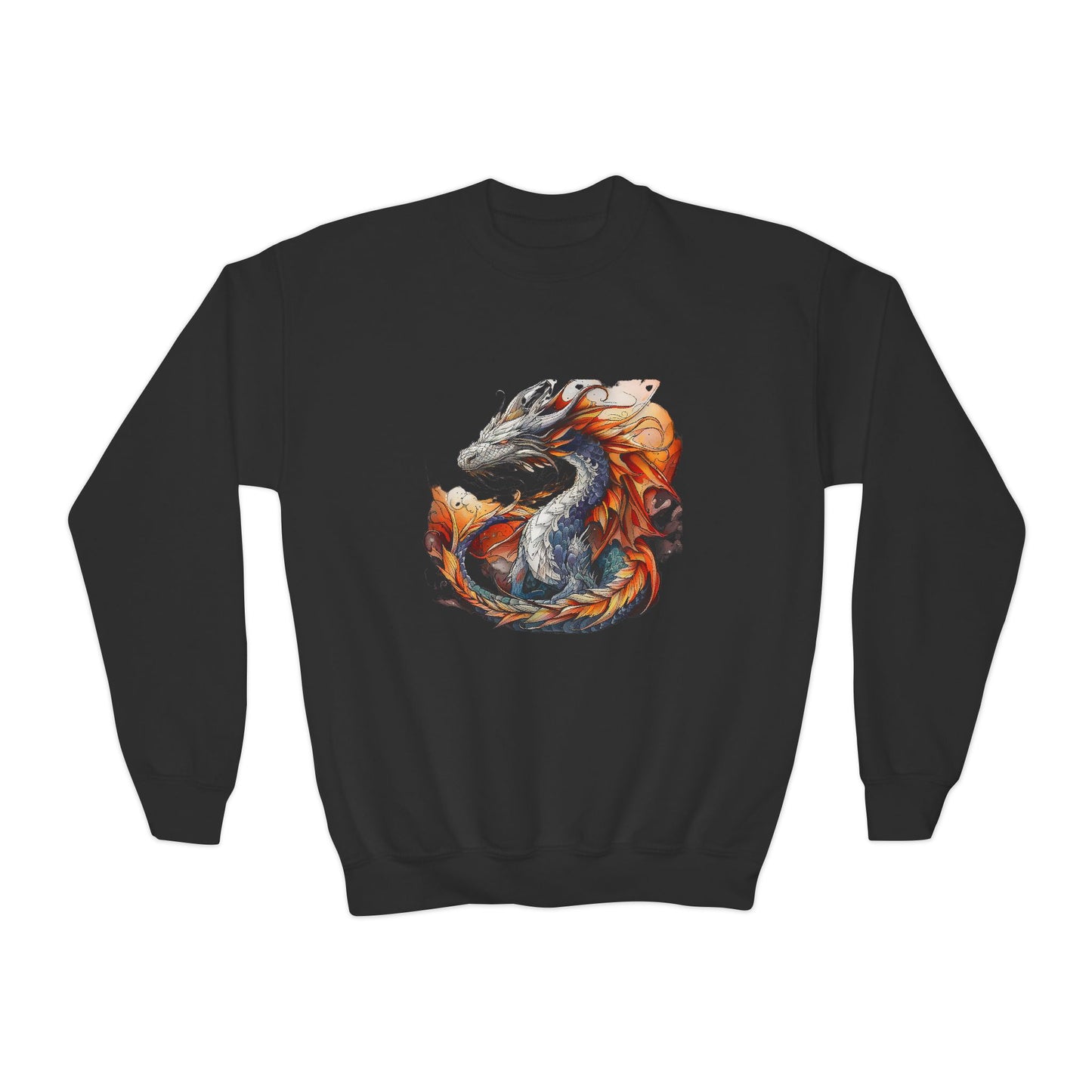 Fire Dragon Kids Sweatshirt - Kids Boys Youth Crewneck Sweatshirt -Dragon Lover Gift