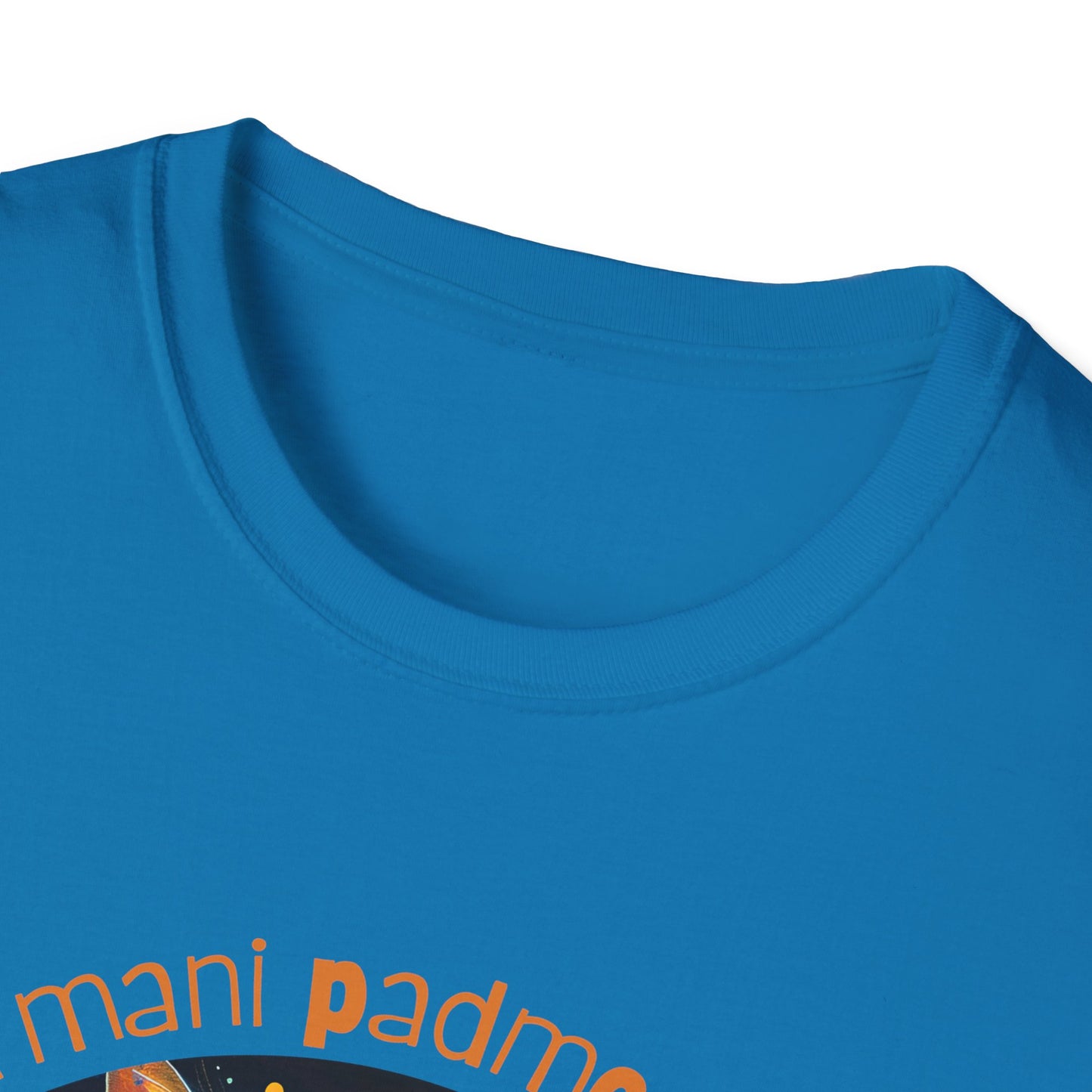 Om Mani Padme Meow (Ver 3) - Meditating Cat Shirt, Cat Lover's Graphic Tee Graphic Unisex T- Shirt, T-Shirt Cat Lovers Gift Softstyle T-Shirt Tee Teeshirt Stylized Cat
