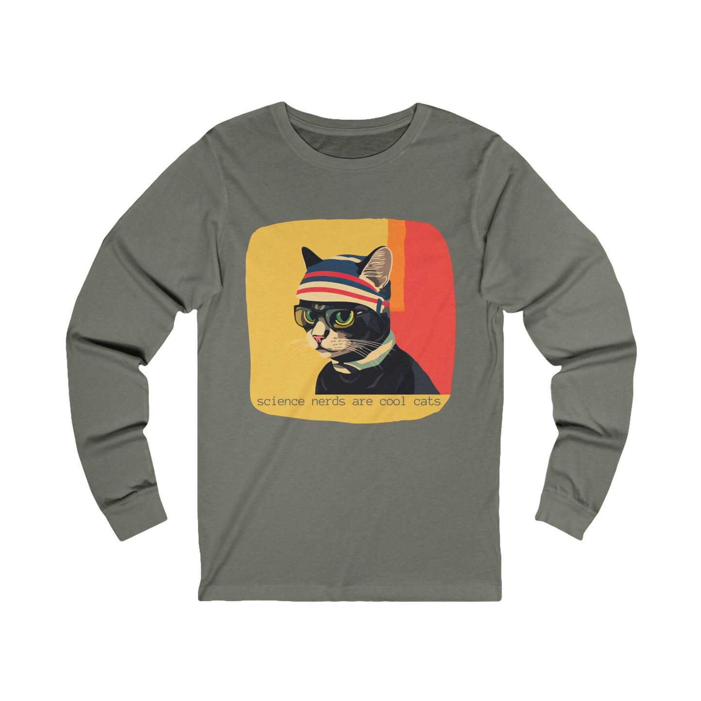 Science Nerds are Cool Cats, Science Geek Cat Science Lover Cat Gift Unisex Jersey Long Sleeve Tee Shirt, T-Shirt, Cat Lovers Gift