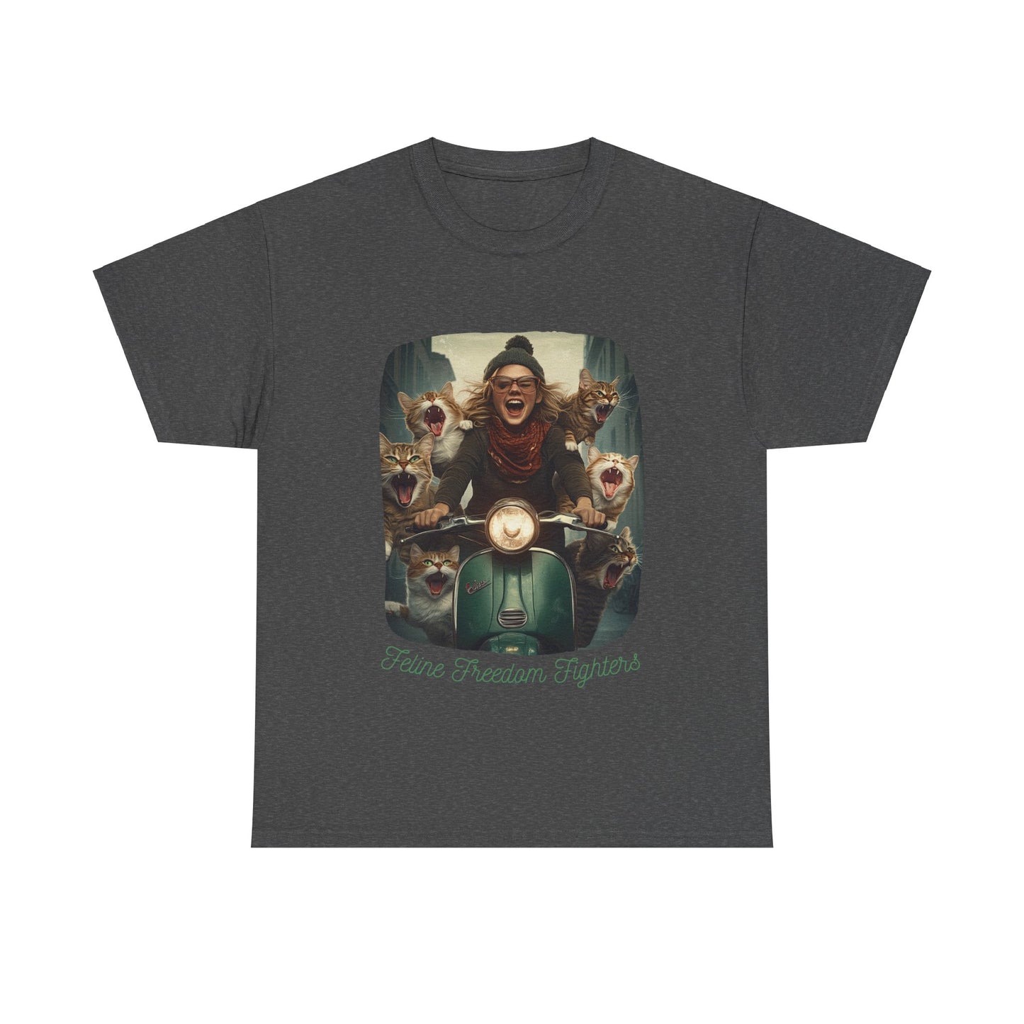 Childless Cat Lady Shirt - "Feline Freedom Fighters" - Say NO to Ignorance-Unisex Heavy Cotton Tee