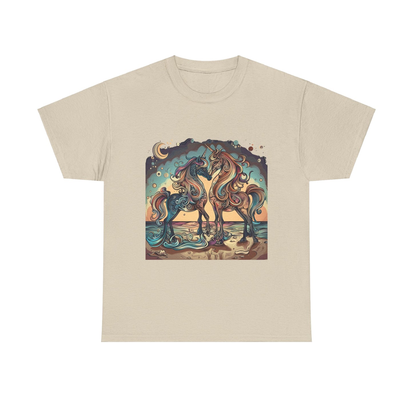 Unicorn Couple, Unicorn Lovers Graphic Tee Unisex Heavy Cotton Tee T-Shirt