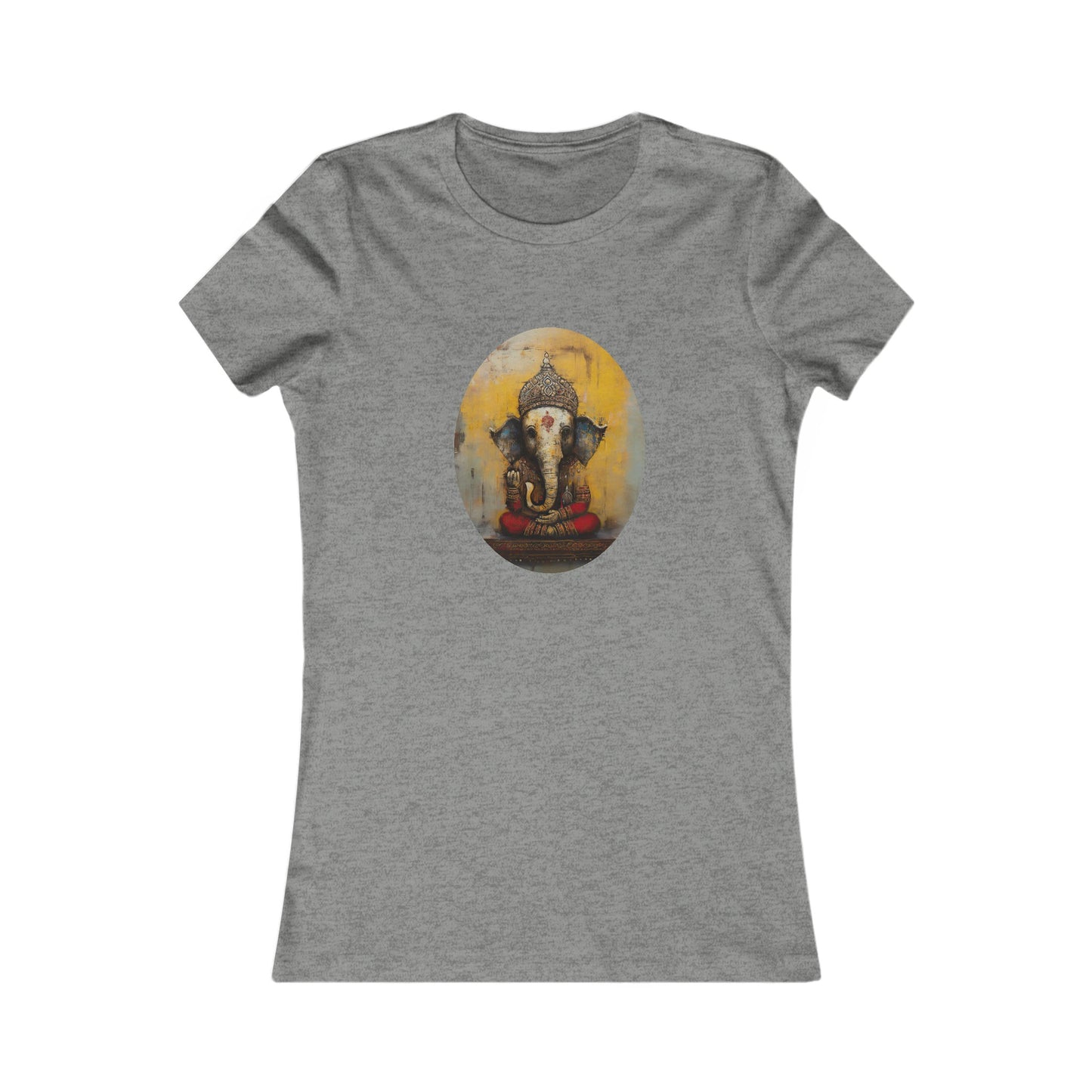 Antique Style Ganesha Shirt, Ganesh Shirt, Yoga Tees, Yoga Graphic T-shirt, Ladies Cut Graphic Tees