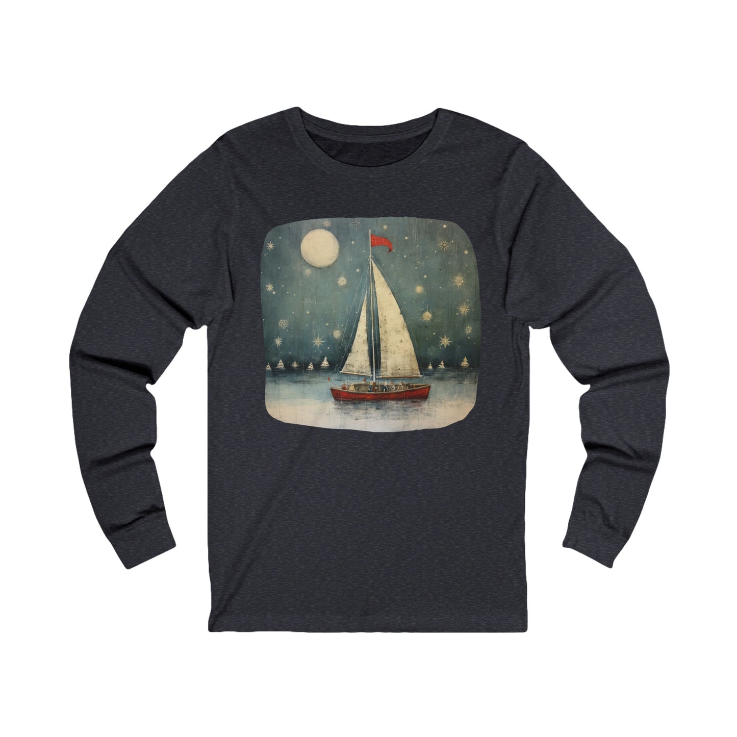 Nautical Sailing NIght Sailing Long Sleeve Shirt Sailor Gift Unisex Jersey Long Sleeve Tee Shirt, T-Shirt, Boat, Florida Holiday