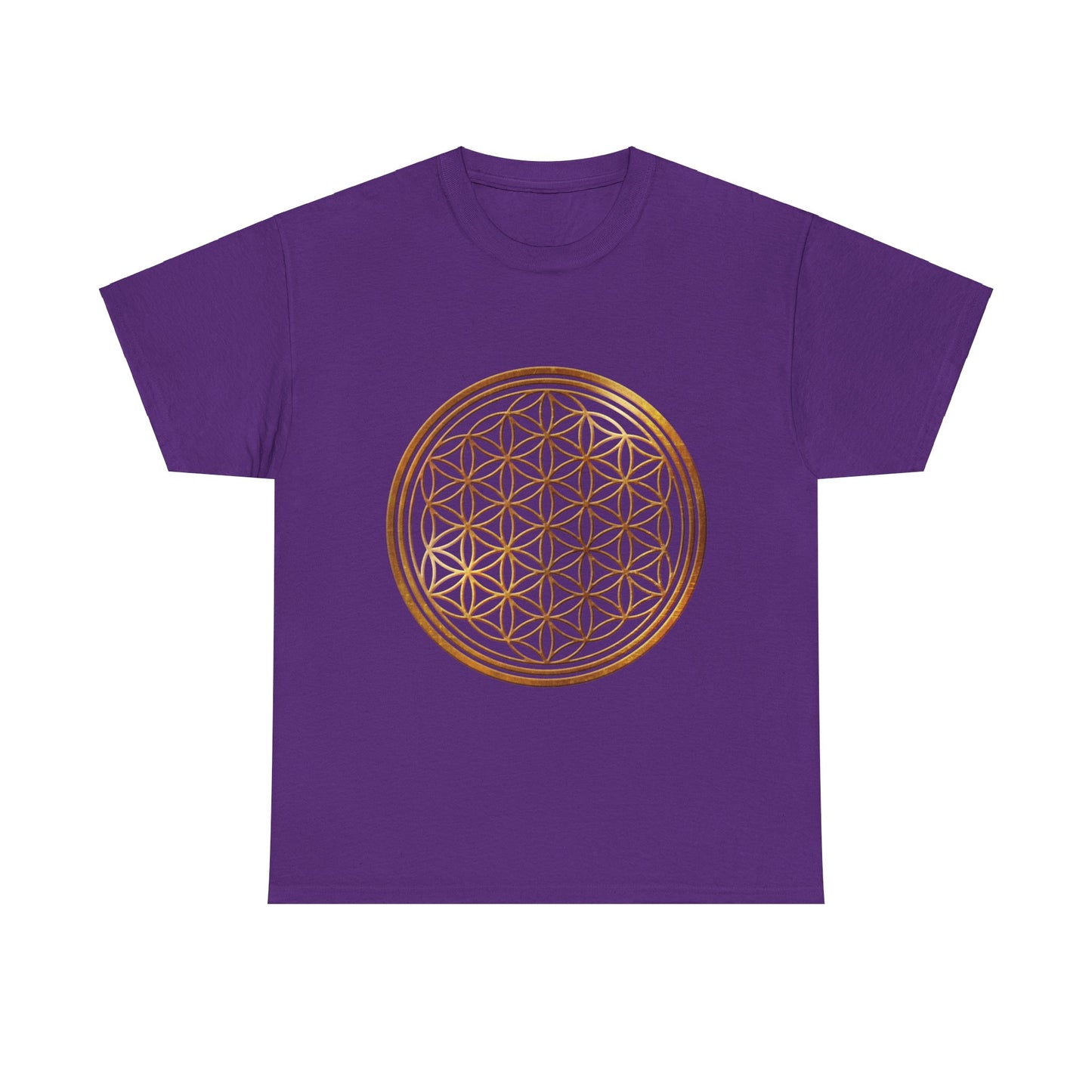 Flower of Life Sacred Geometry, (with shadow/highlight) Graphic Tee - Yoga, Zen, Hindu Gifts Heavy Cotton Graphic Tee T-Shirt