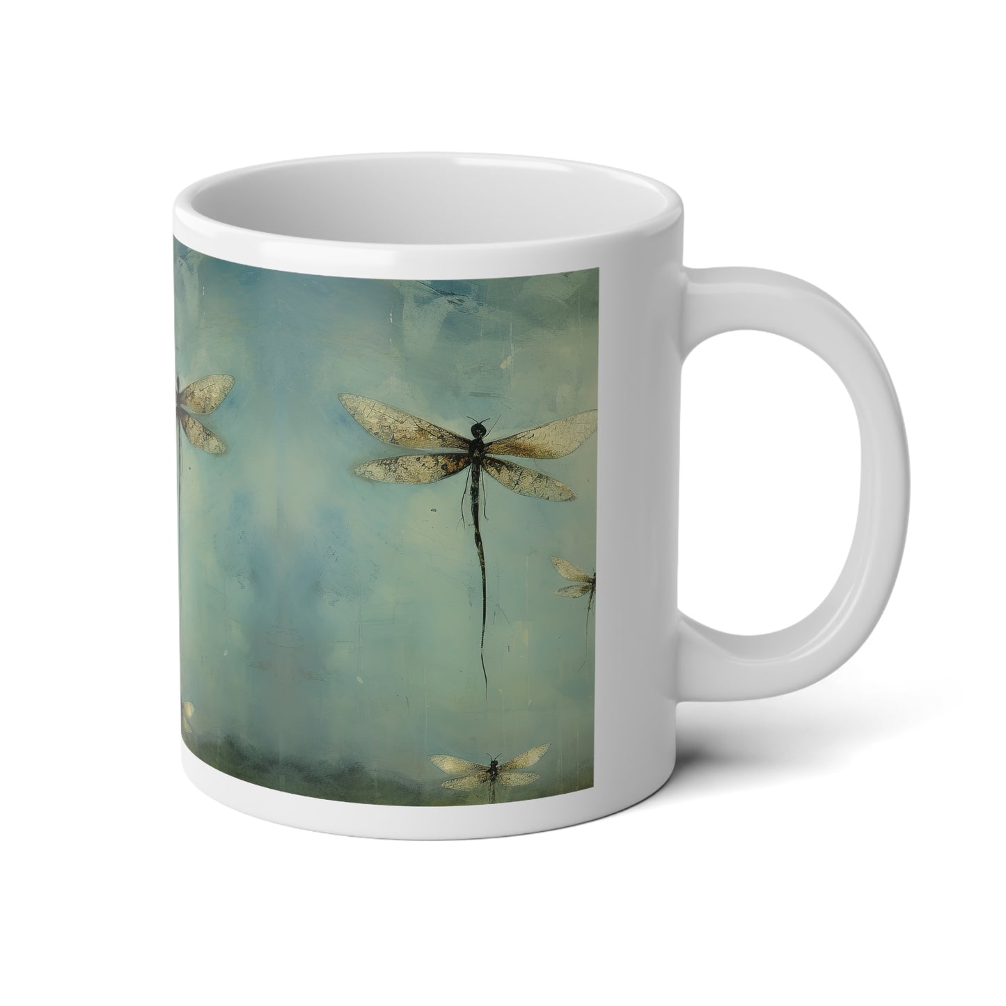 Dragonfly Scene, Dragonfly Lovers Gift, Dragon Fly, Large Size Jumbo Mug, 20oz