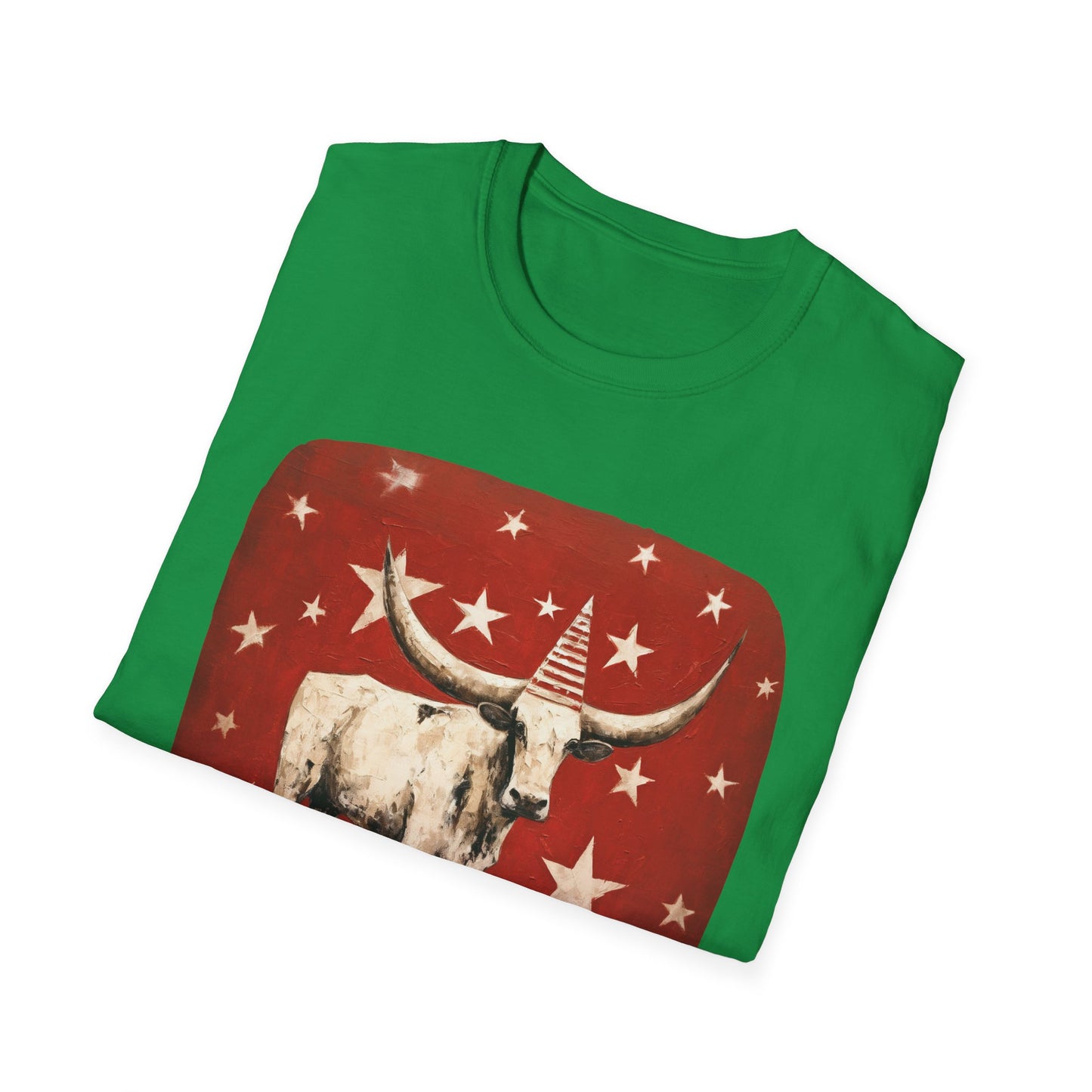 "Y'all Have a Merry Christmas" Southern Christmas Greeting, Longhorn Cattle Rodeo Shirt, Longhorn Cattle Texas Oklahoma Gift Unisex Tee Shirt, T-Shirt Graphic Tee T-Shirt