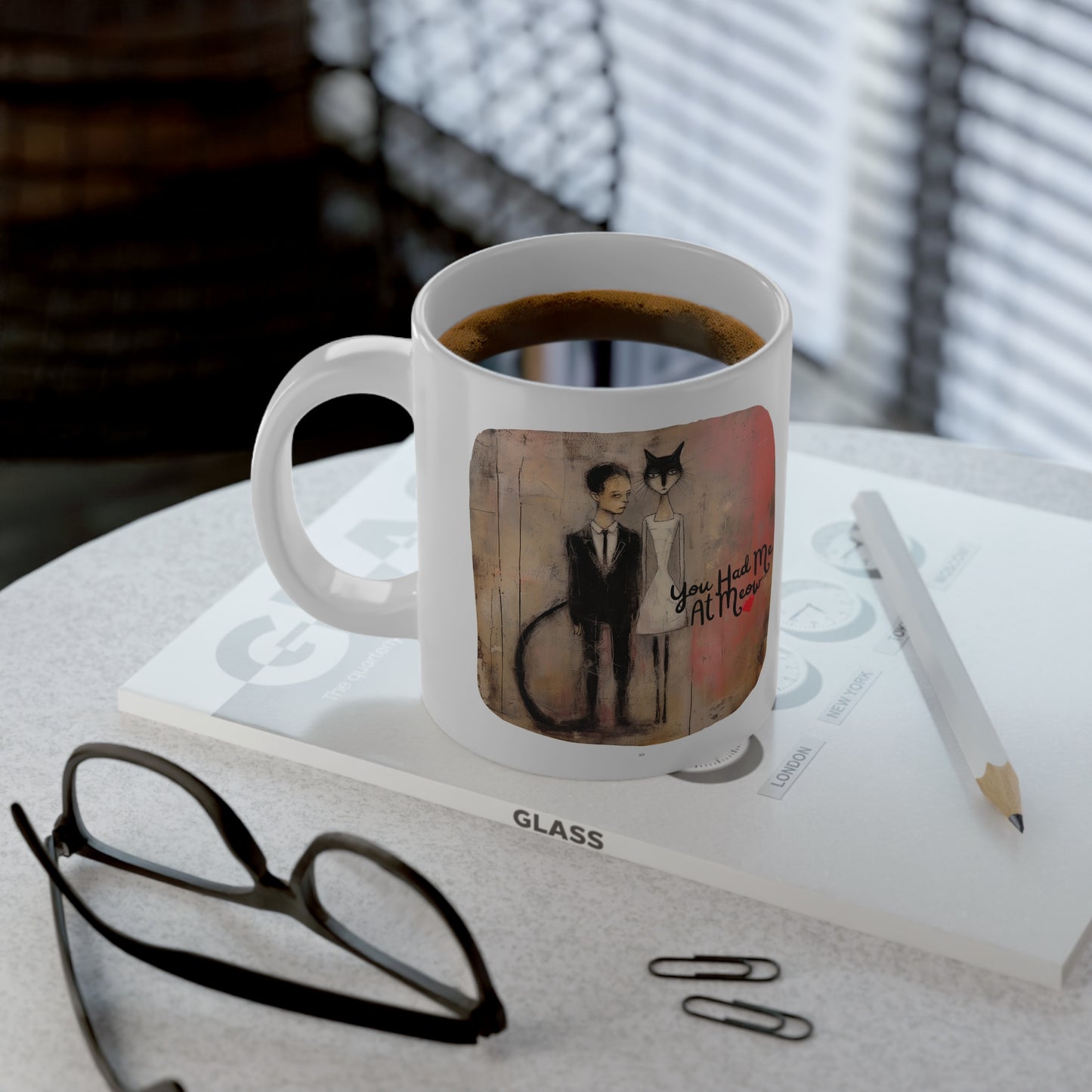 You Had Me at Meow (Ver 4) Love, Lovers, Cats Love, Valentine's Day Gift Mug - XL size Jumbo 20 oz Mug XL Size Mug