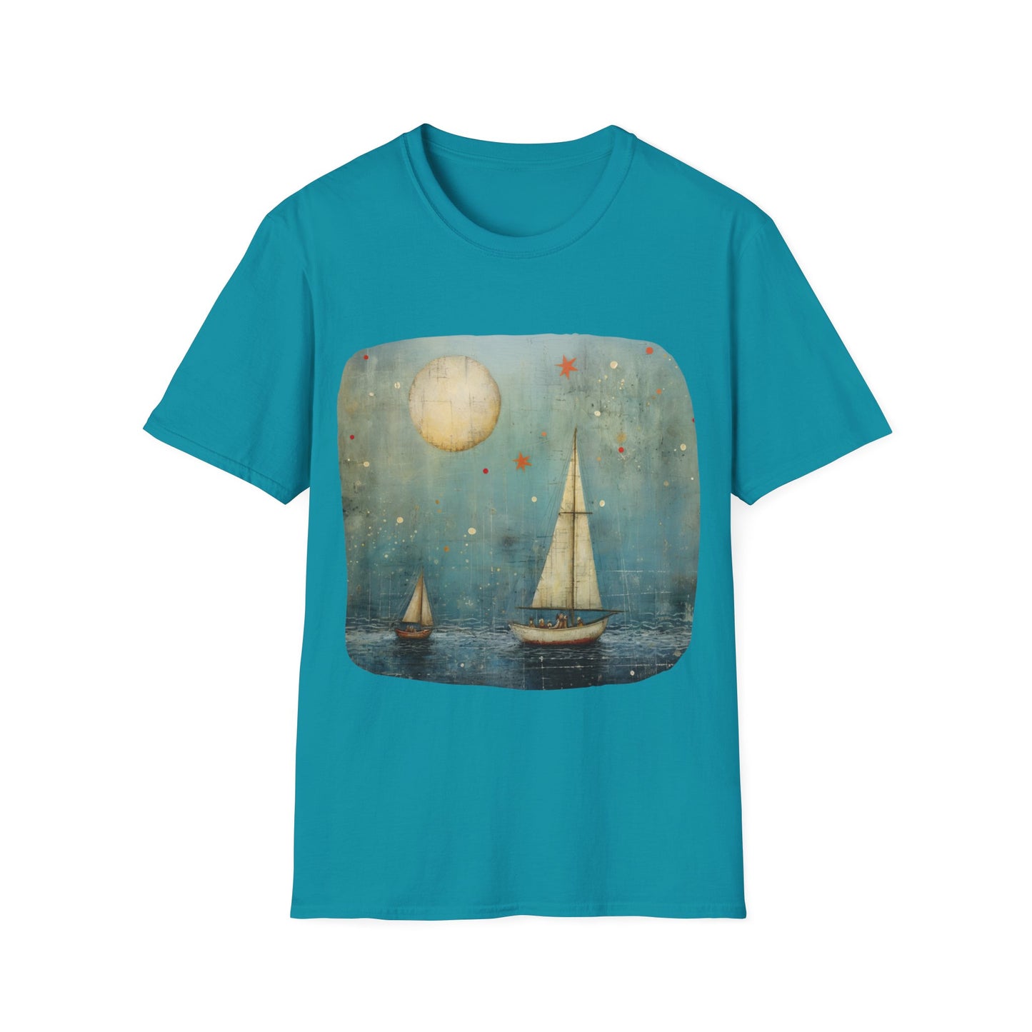 Nautical, Sailing Lover's Peaceful Seas Unisex Tee Shirt, T-Shirt Sailing Gift Softstyle T-Shirt Tee Teeshirt Nautical Florida Gift
