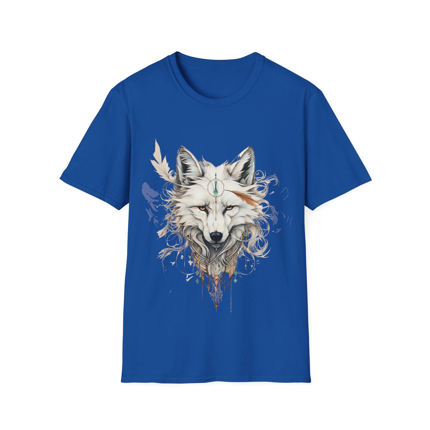 White Snow Fox Shirt, Fox Lover's Gift, Unisex Tee Shirt, T-Shirt Fox Totem Spirit Medicine Softstyle T-Shirt Tee Teeshirt White Fox