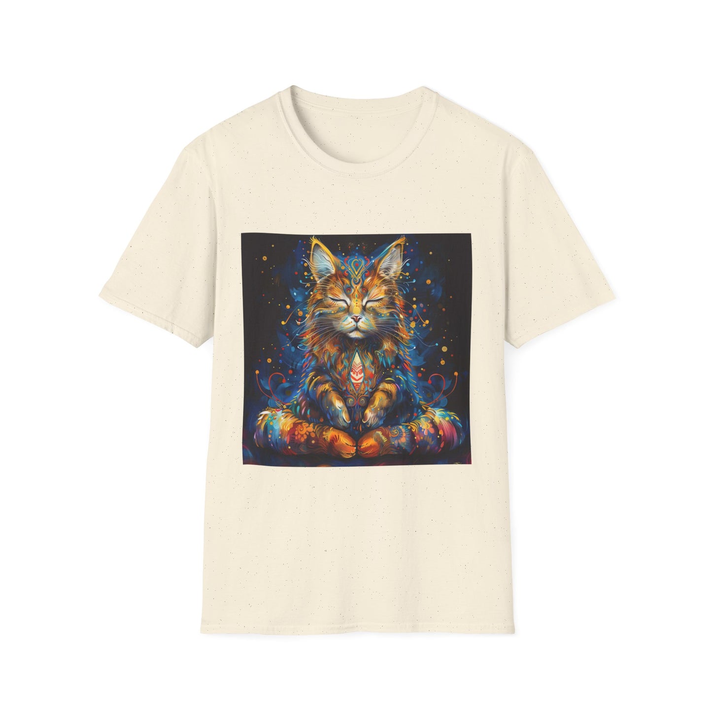 Zen Cat, Chill - Meditating Cat Shirt, Cat Lover's Graphic Tee Graphic Unisex T- Shirt, T-Shirt Cat Lovers Gift Softstyle T-Shirt Tee Teeshirt Stylized Cat