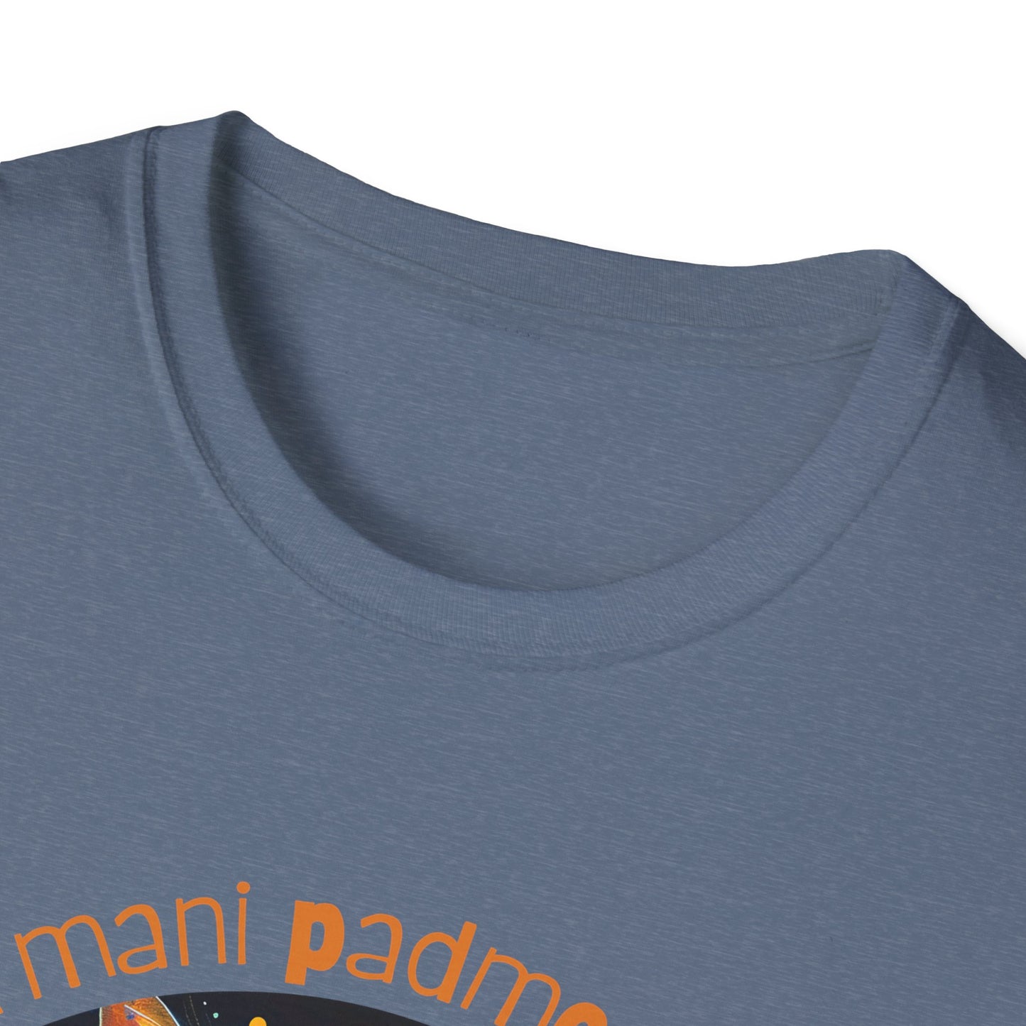 Om Mani Padme Meow (Ver 3) - Meditating Cat Shirt, Cat Lover's Graphic Tee Graphic Unisex T- Shirt, T-Shirt Cat Lovers Gift Softstyle T-Shirt Tee Teeshirt Stylized Cat