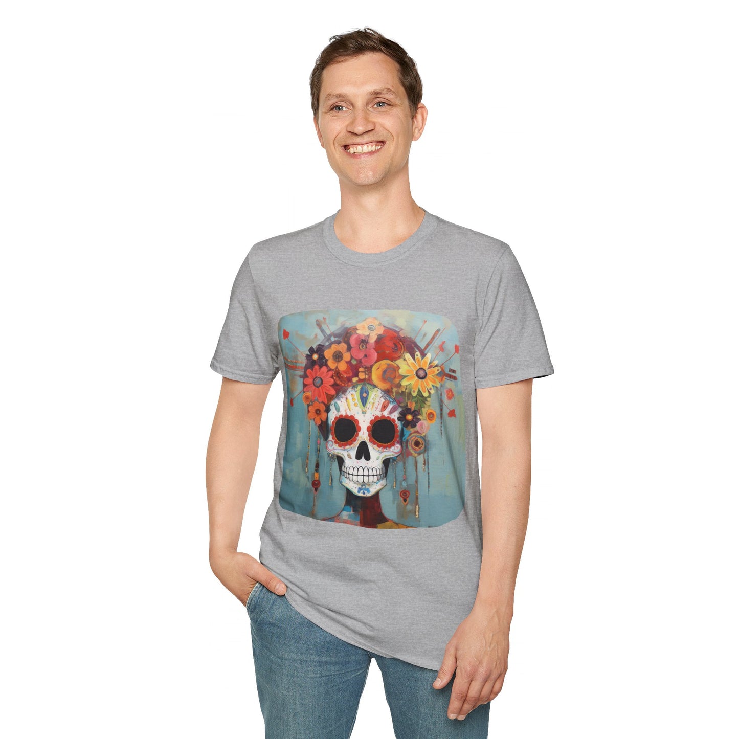 Mictecacihuatl Dia De Los Muertos Candy Skull Shirt, Teeshirt, Unisex Softstyle T-Shirt Mens Womans