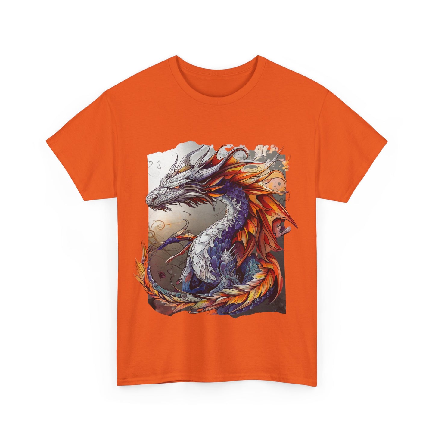 Purple Ancestor Dragon Graphic Tee - Dragon T-shirt - Dragon Lovers Unisex Heavy Cotton Tee T-Shirt