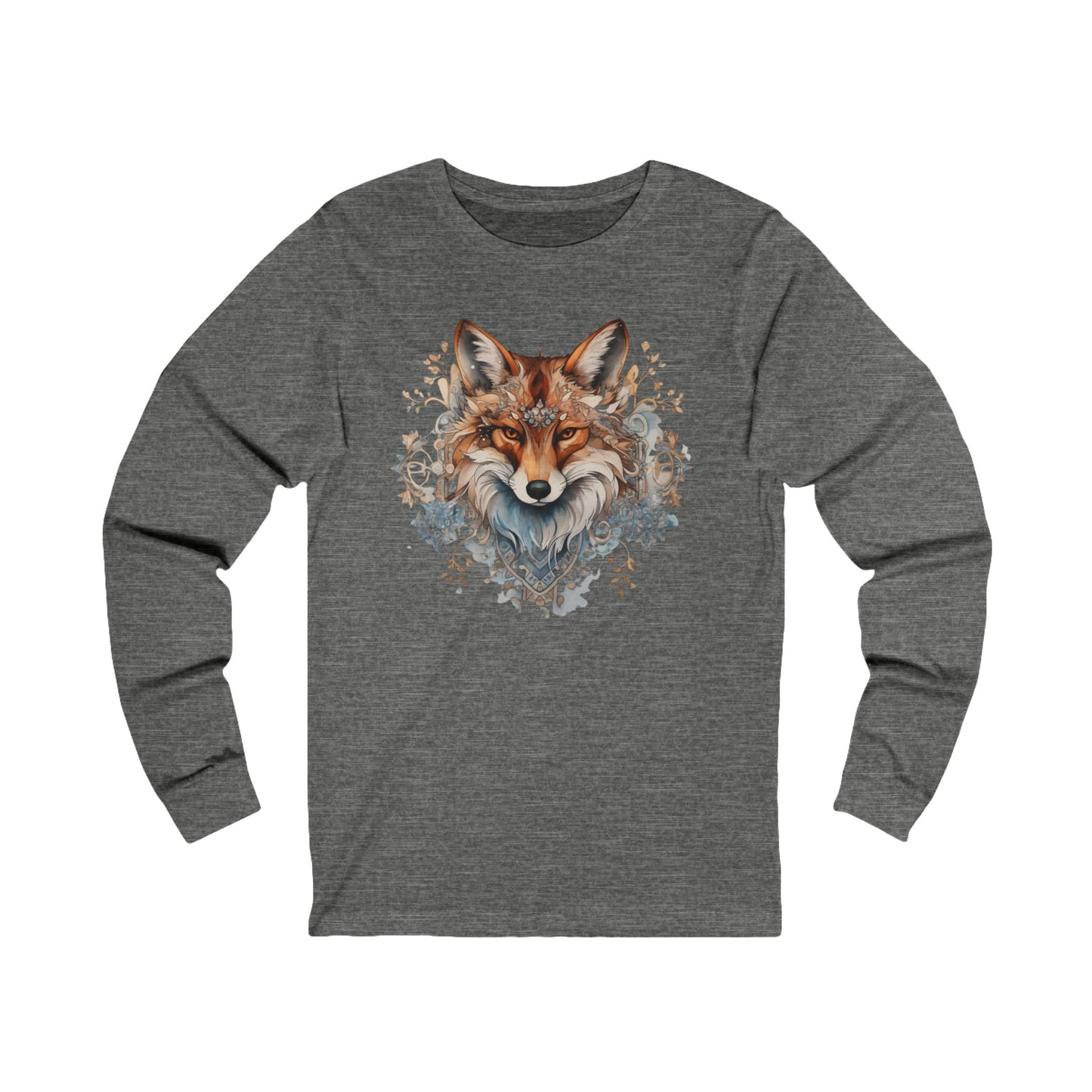 Red Fox Winter Fox, Long Sleeve Holiday Shirt Fox Christmas Gift Unisex Jersey Long Sleeve Tee Shirt, T-Shirt,