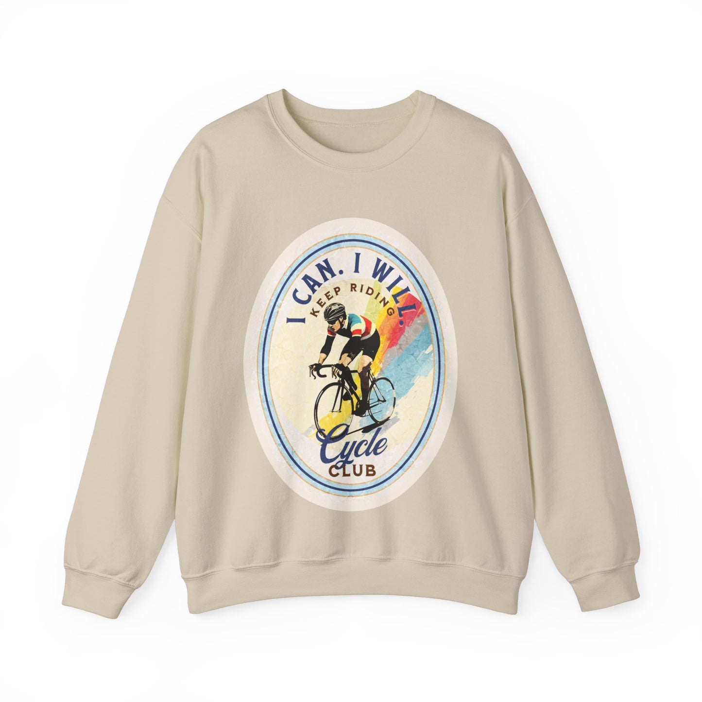 Cycle Club. I Can I Will Bicycle Gift Cycling Lovers Gift - Inspirational Unisex Long Sleeve Jersey Cotton Shirt Mens Women's Sweatshirt Sweat Shirt