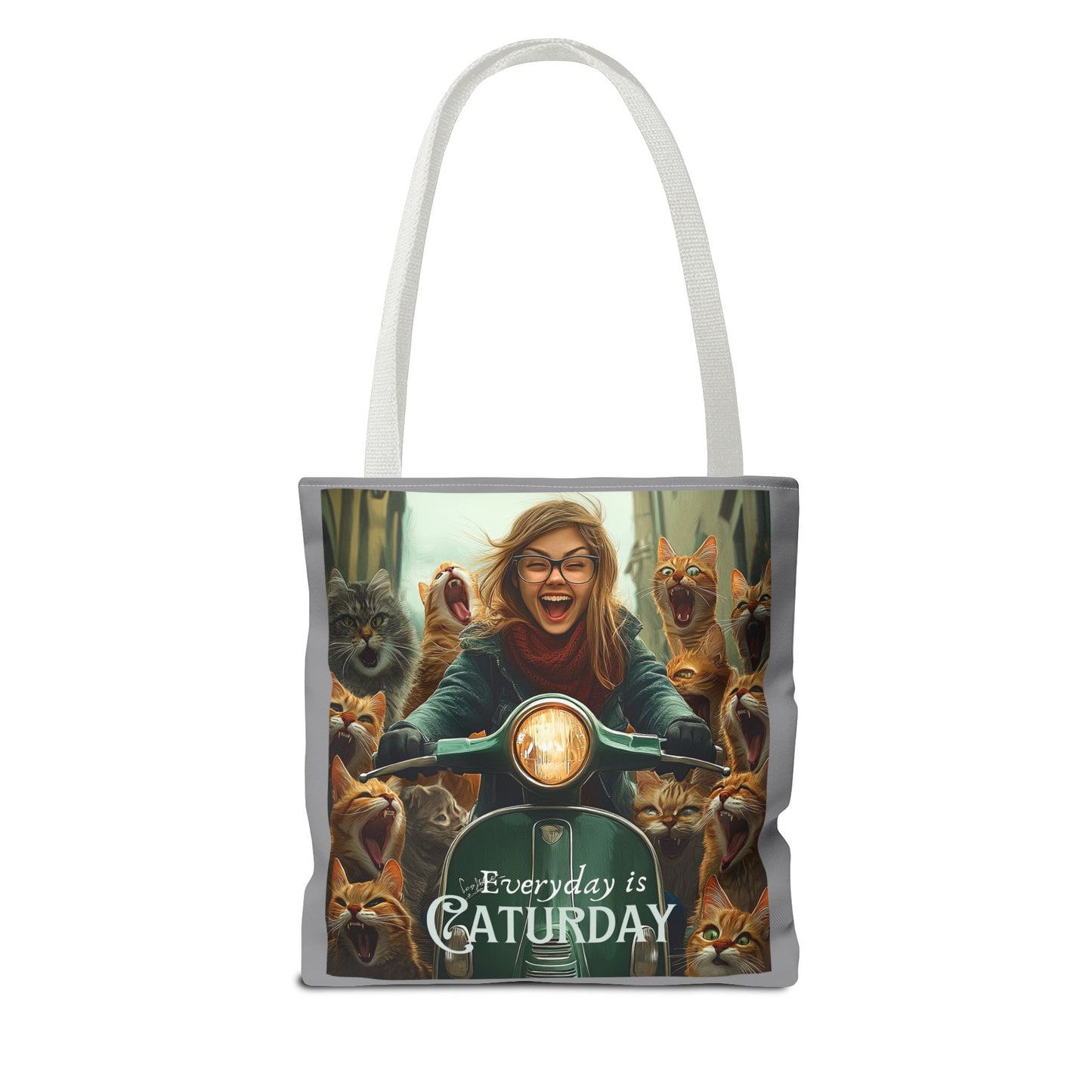 "Every Day is Caturday" Childless Cat Lady Tote Bag - Childless Cat Lady Tote Bag (AOP)