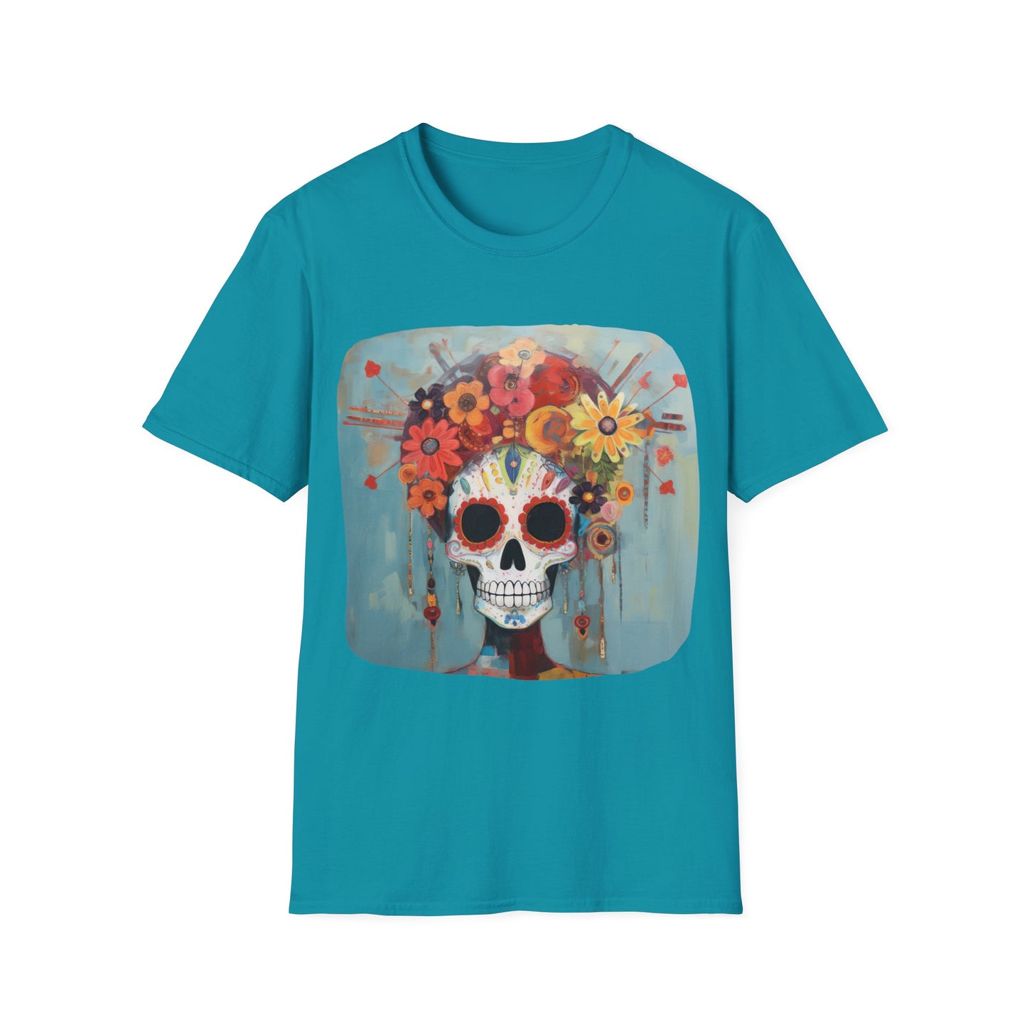 Mictecacihuatl Dia De Los Muertos Candy Skull Shirt, Teeshirt, Unisex Softstyle T-Shirt Mens Womans
