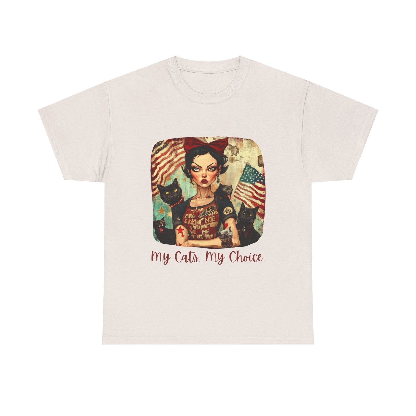 Childless Cat Lady Shirt - "My Cats My Choice" - Say NO to Ignorance- Unisex Heavy Cotton Tee