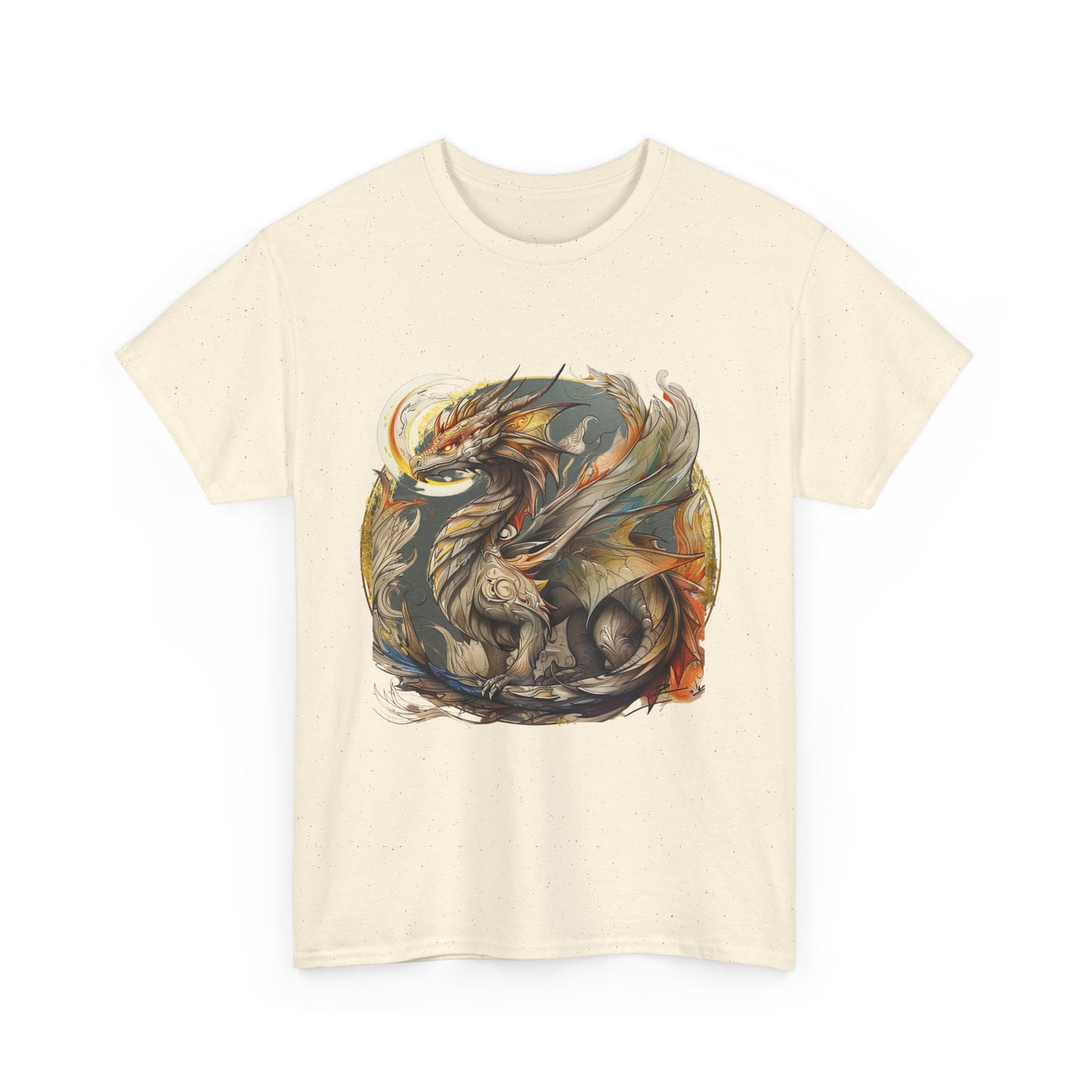 Flying Dragon Graphic Tee - Dragons and Ancestors - Dragon Lovers Unisex Heavy Cotton Tee T-Shirt